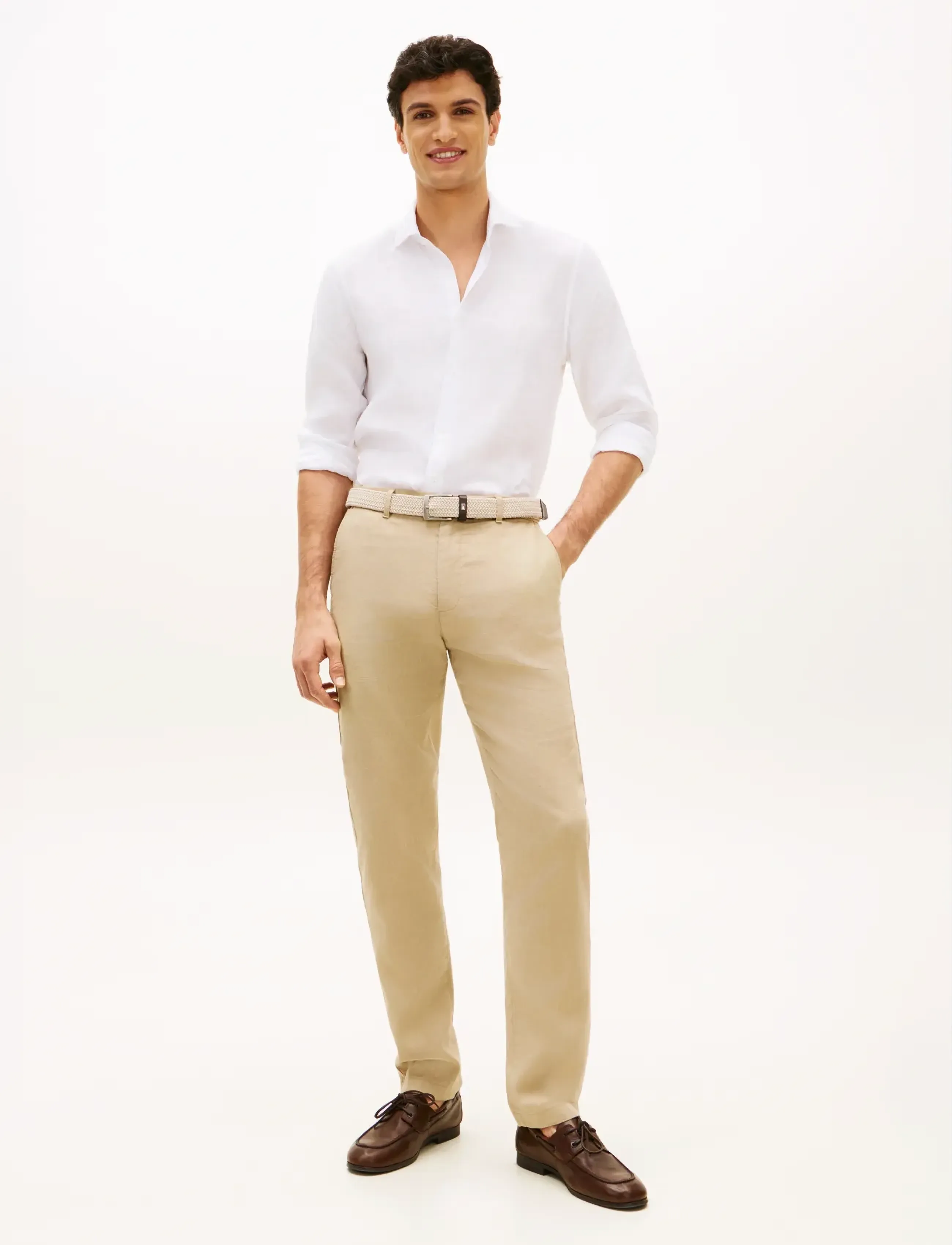 Tommy Hilfiger - DC LINEN SHIRT - pellavakauluspaidat - optic white - 3