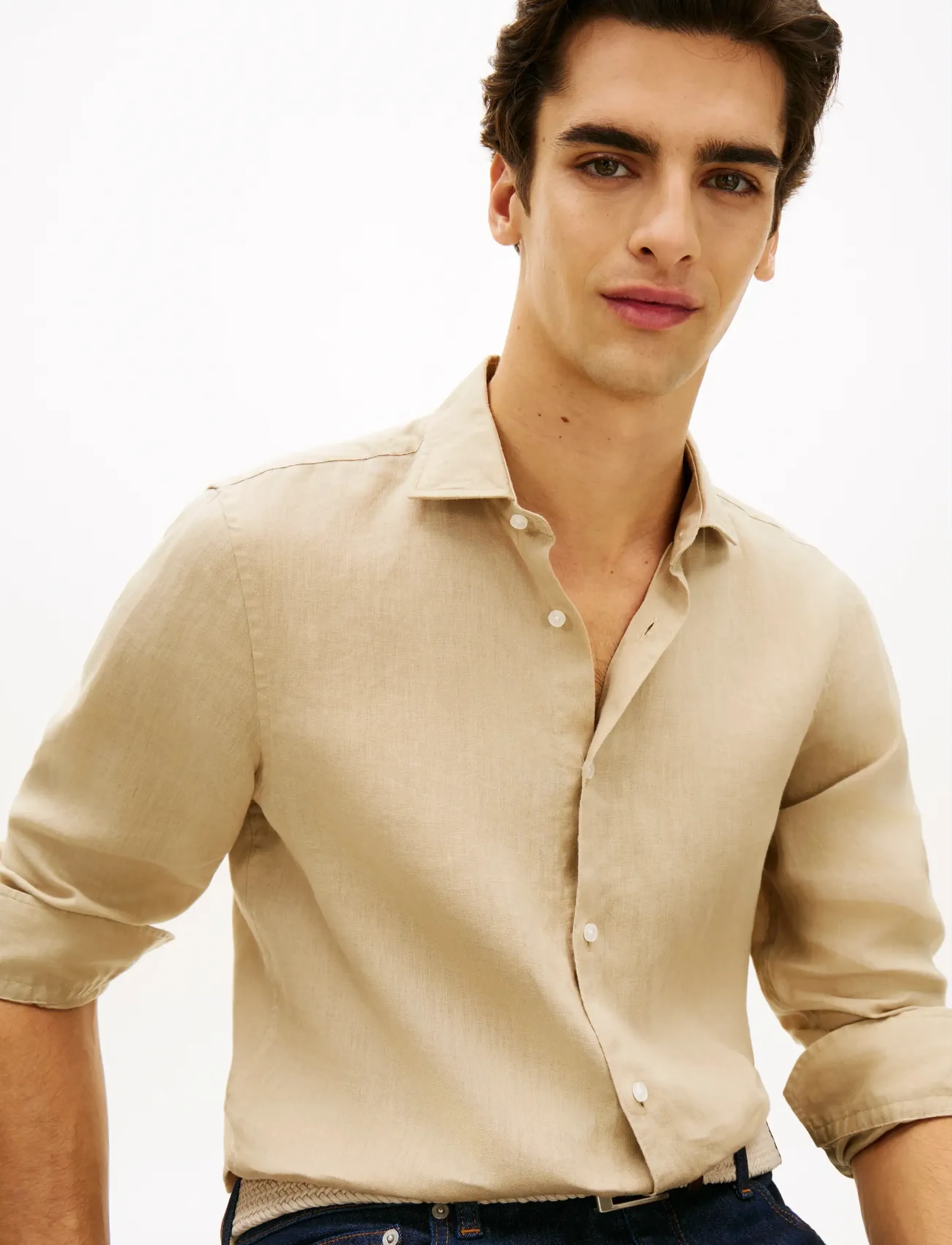 Tommy Hilfiger - DC LINEN SHIRT - linen shirts - sandalwood - 4