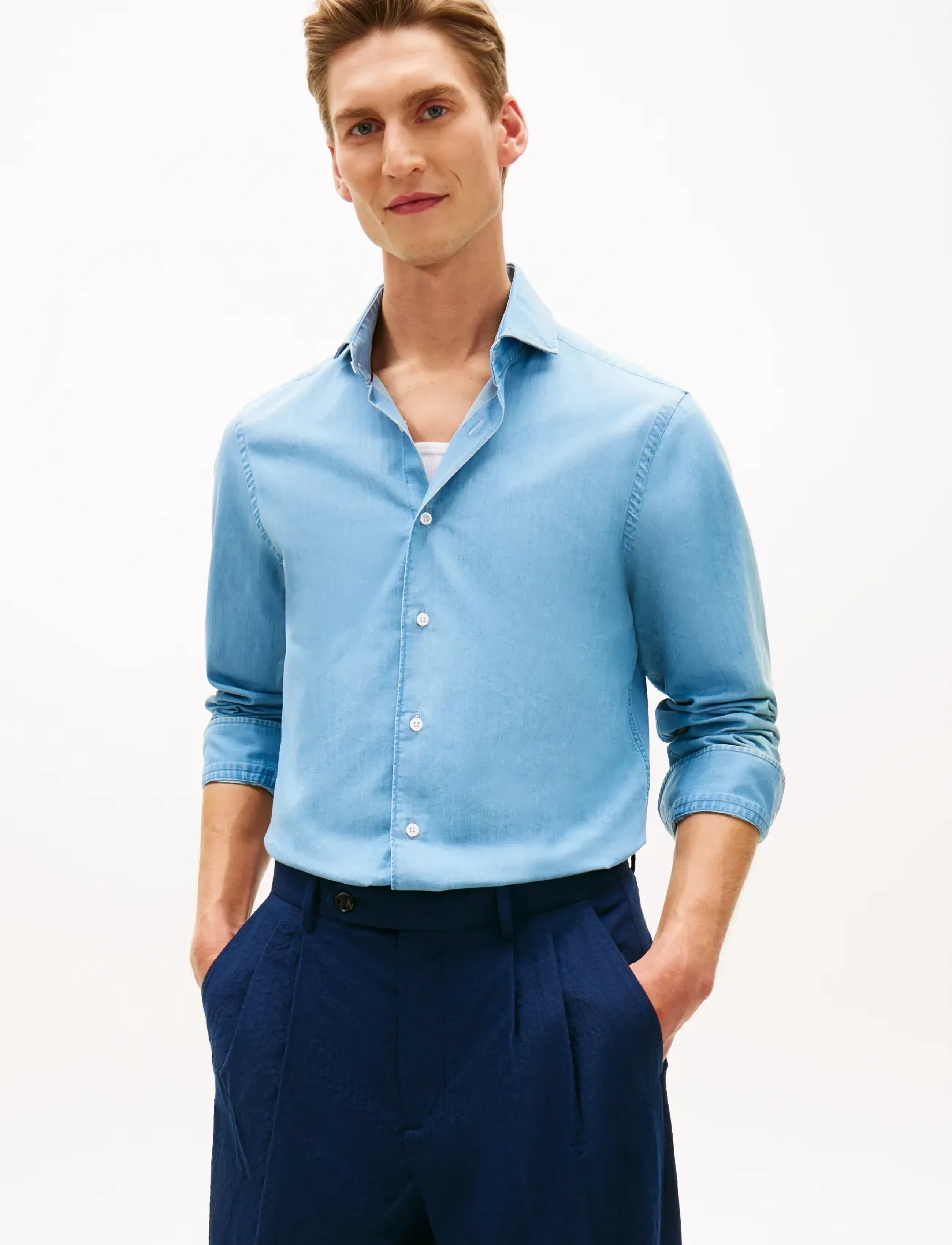 Tommy Hilfiger Dc Denim Shirt, XXL, Blue, Skjorter > Afslappet Shirts, Herre