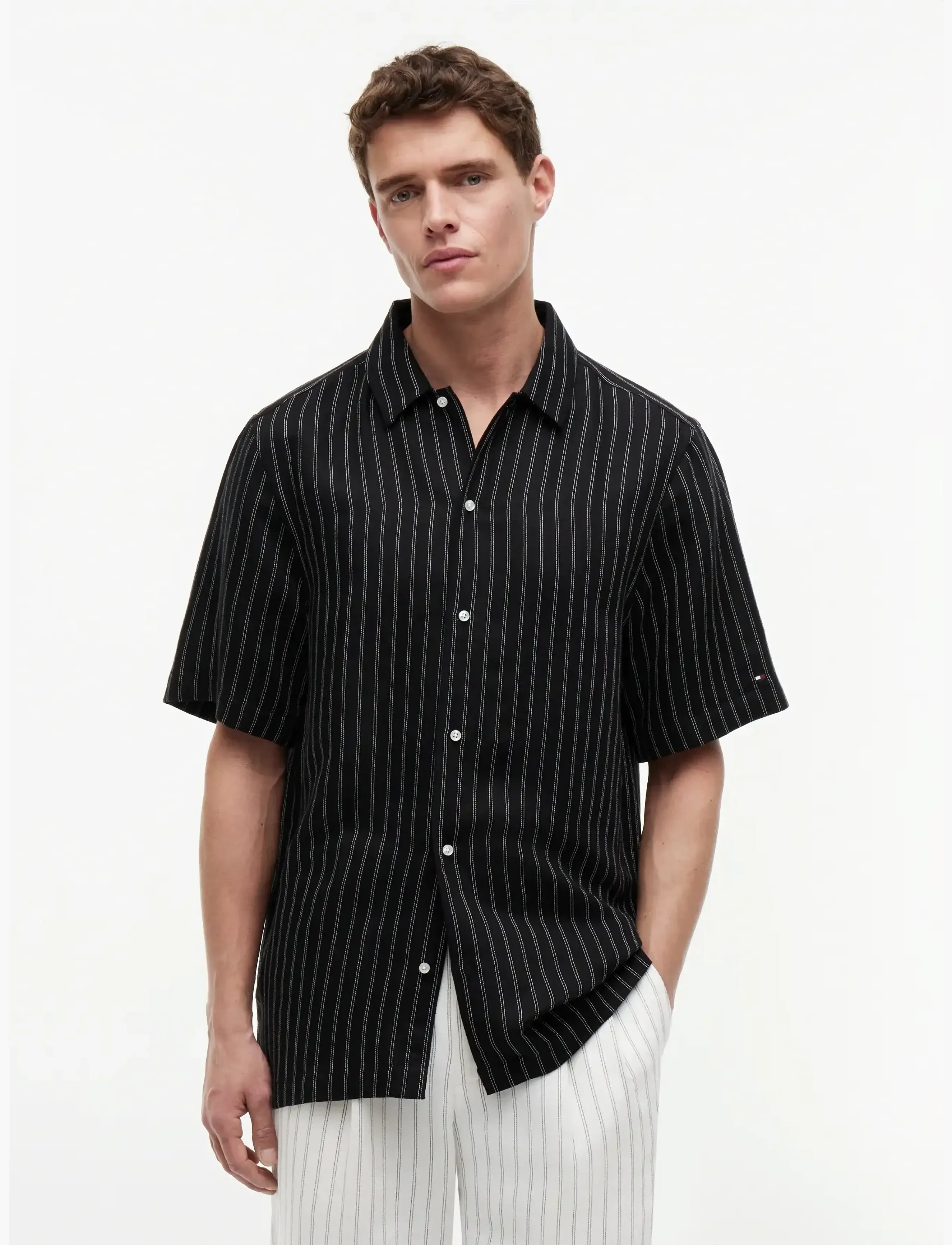Tommy Hilfiger DC ENGINEERED STRIPE SHIRT - Deals - BLACK / black