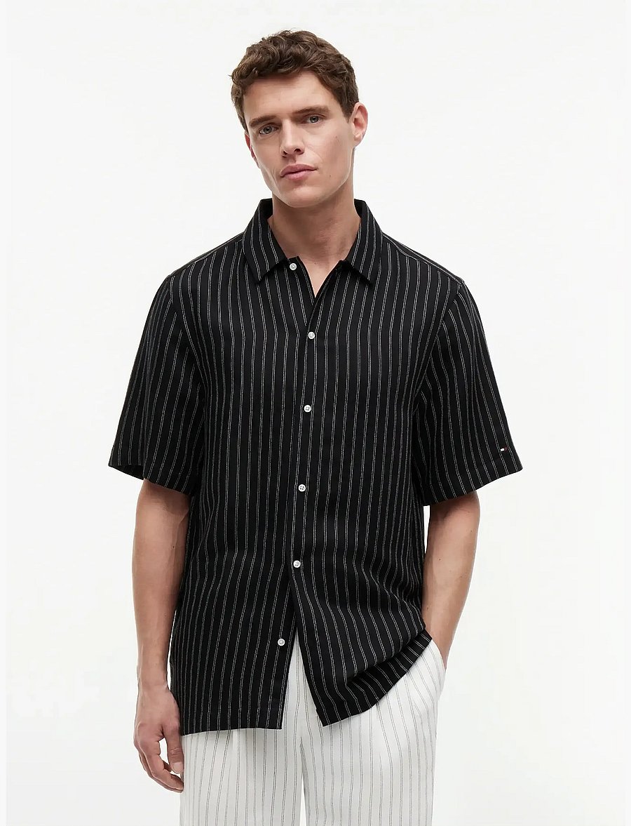 Tommy Hilfiger - DC ENGINEERED STRIPE SHIRT - triibulised särgid - black - 0