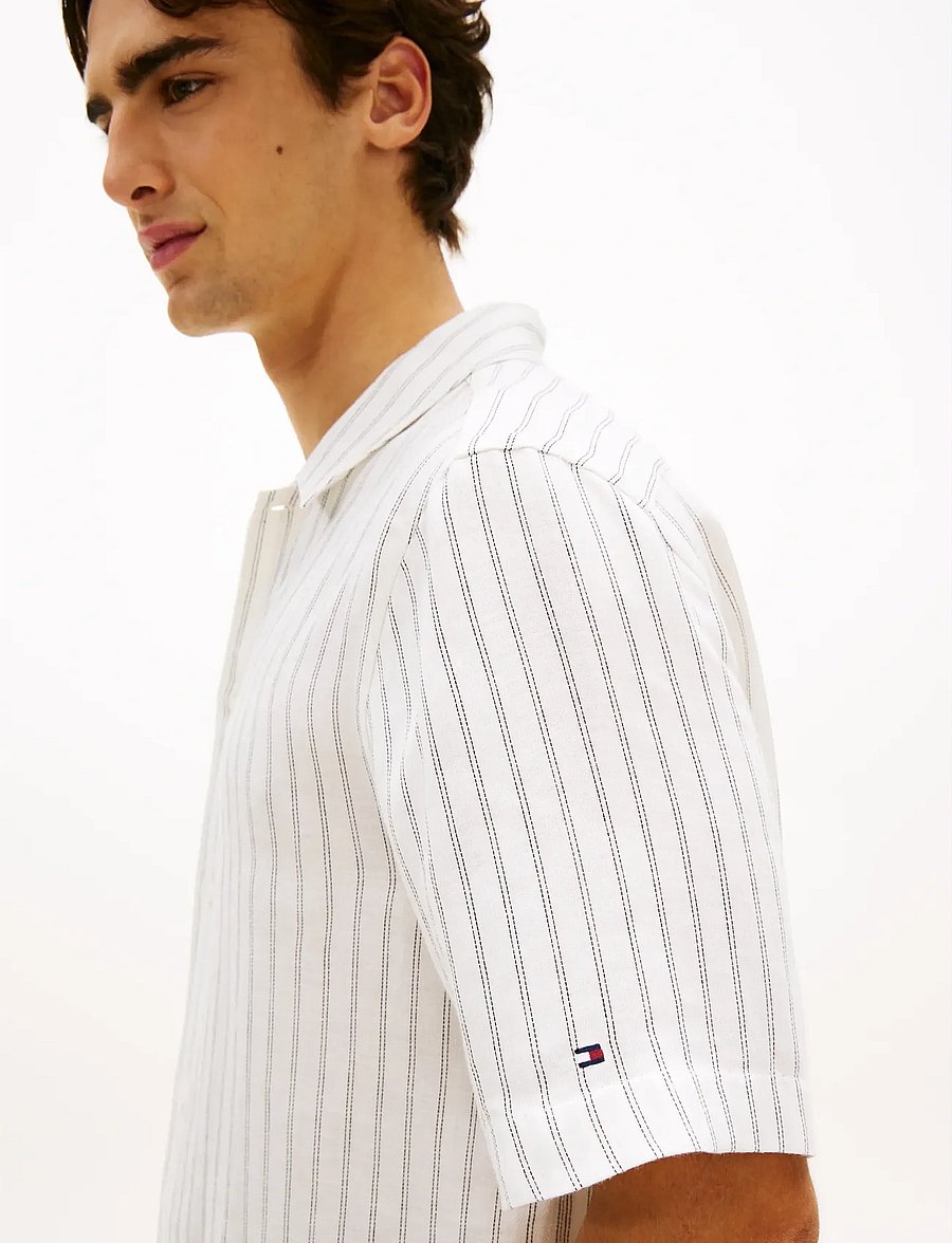 Tommy Hilfiger - DC ENGINEERED STRIPE SHIRT - stribede skjorter - white black - 4