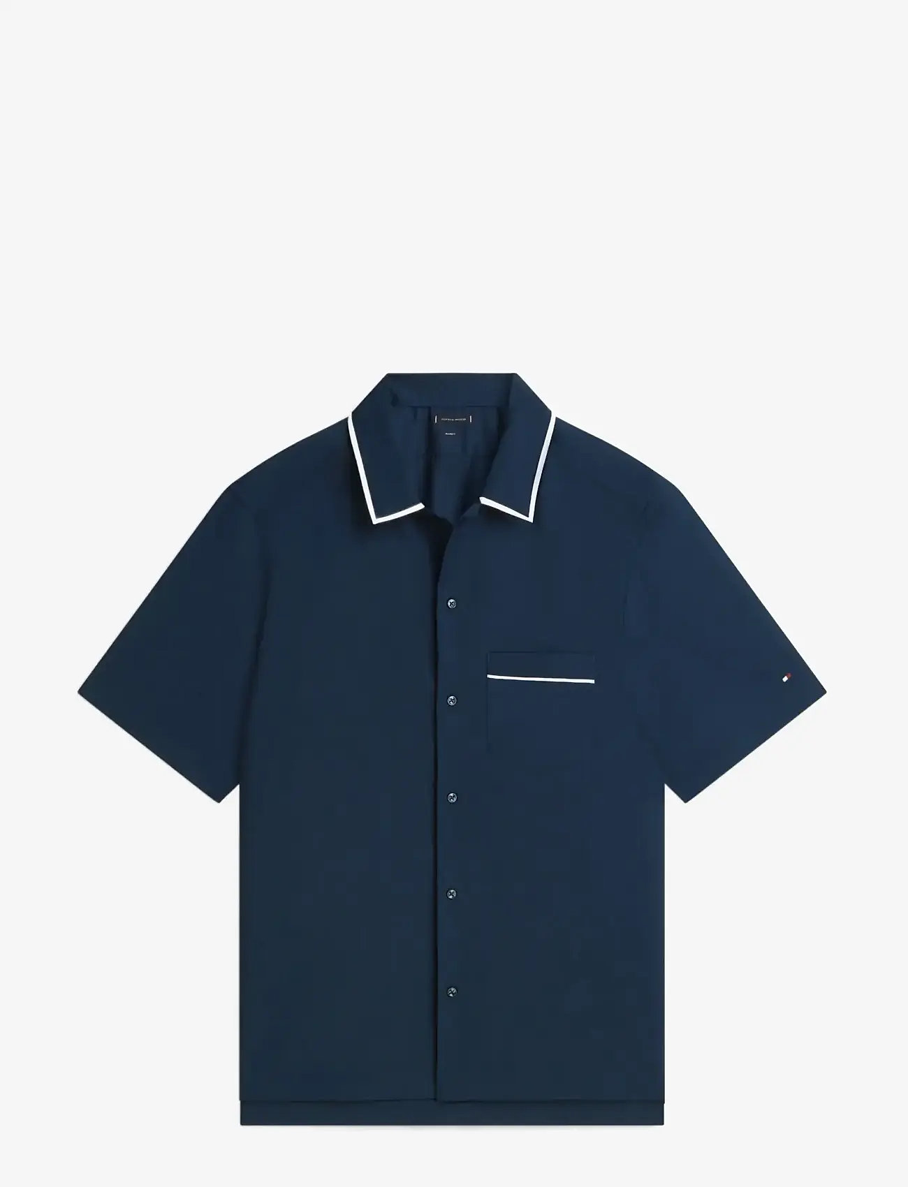 Tommy Hilfiger - DC SUMMER WOOL  S/S/ SHIRT - kortærmede skjorter - navy iris - 1
