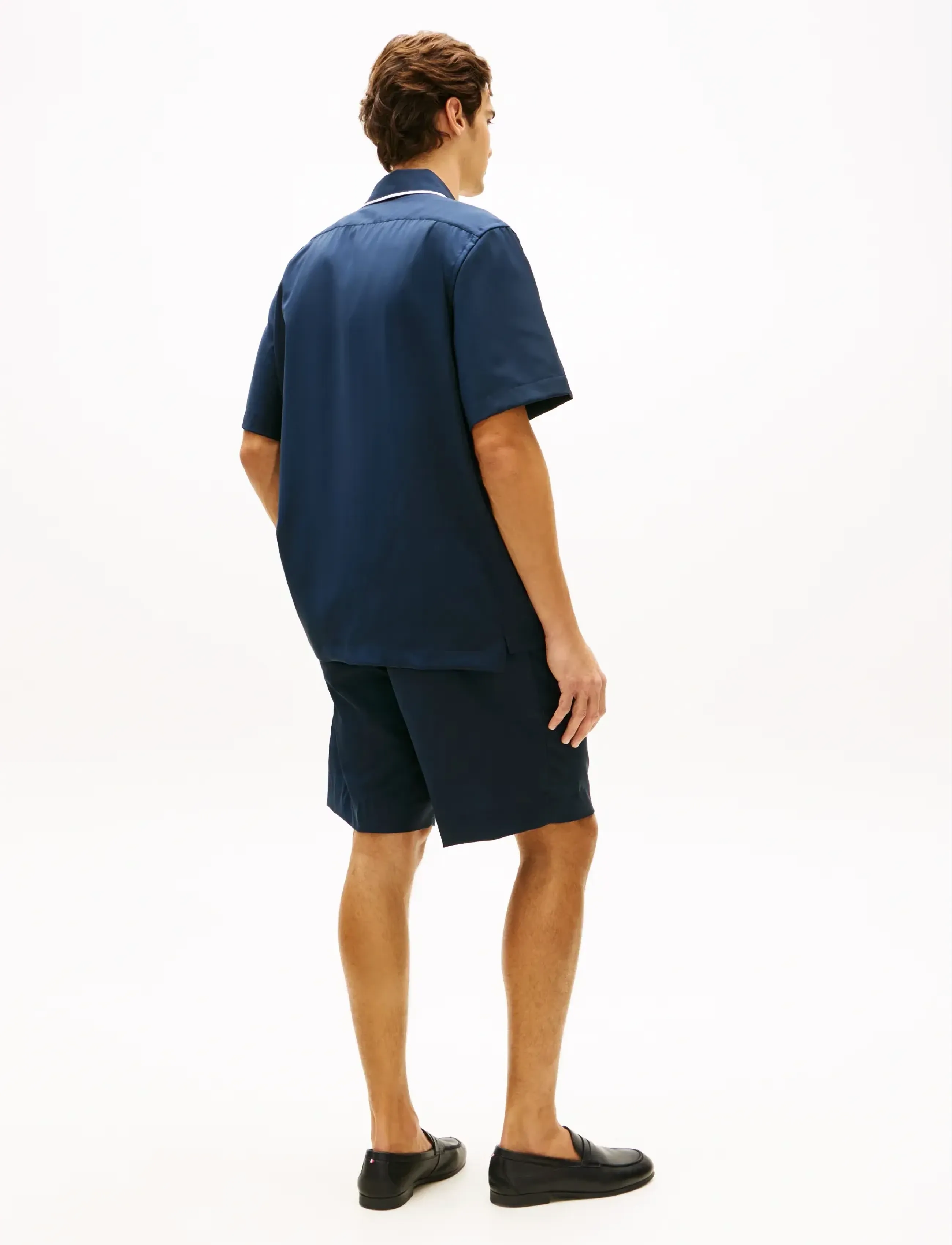 Tommy Hilfiger - DC SUMMER WOOL  S/S/ SHIRT - kurzarmhemden - navy iris - 2