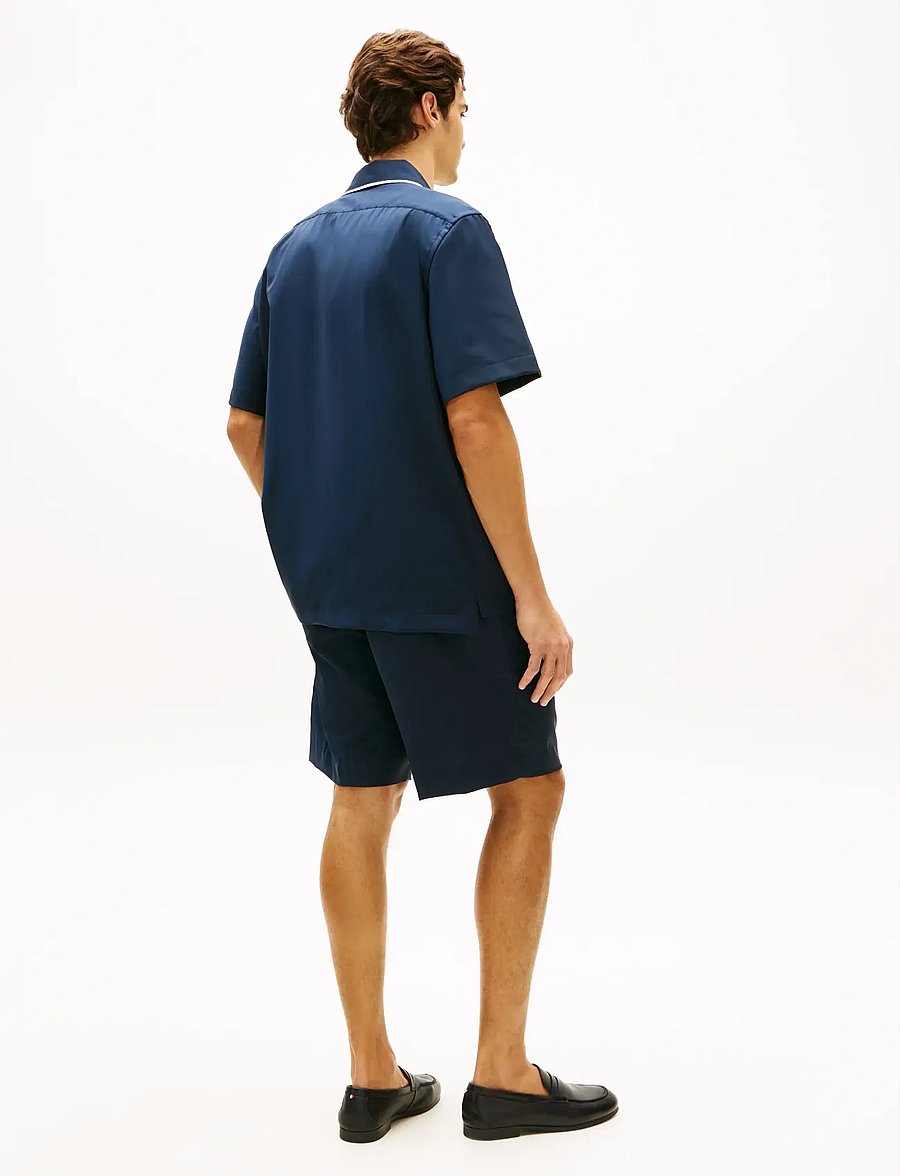 Tommy Hilfiger - DC SUMMER WOOL S/S/ SHIRT - kurzarmhemden - navy iris - 2