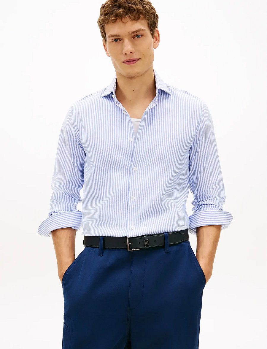 Tommy Hilfiger - DC ROYAL OXFORD ITHACA SHIRT - stribede skjorter - blue bell - 0