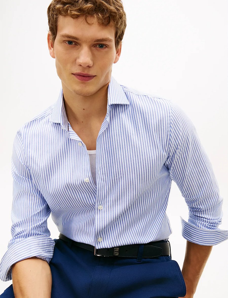 Tommy Hilfiger - DC ROYAL OXFORD ITHACA SHIRT - stribede skjorter - blue bell - 4