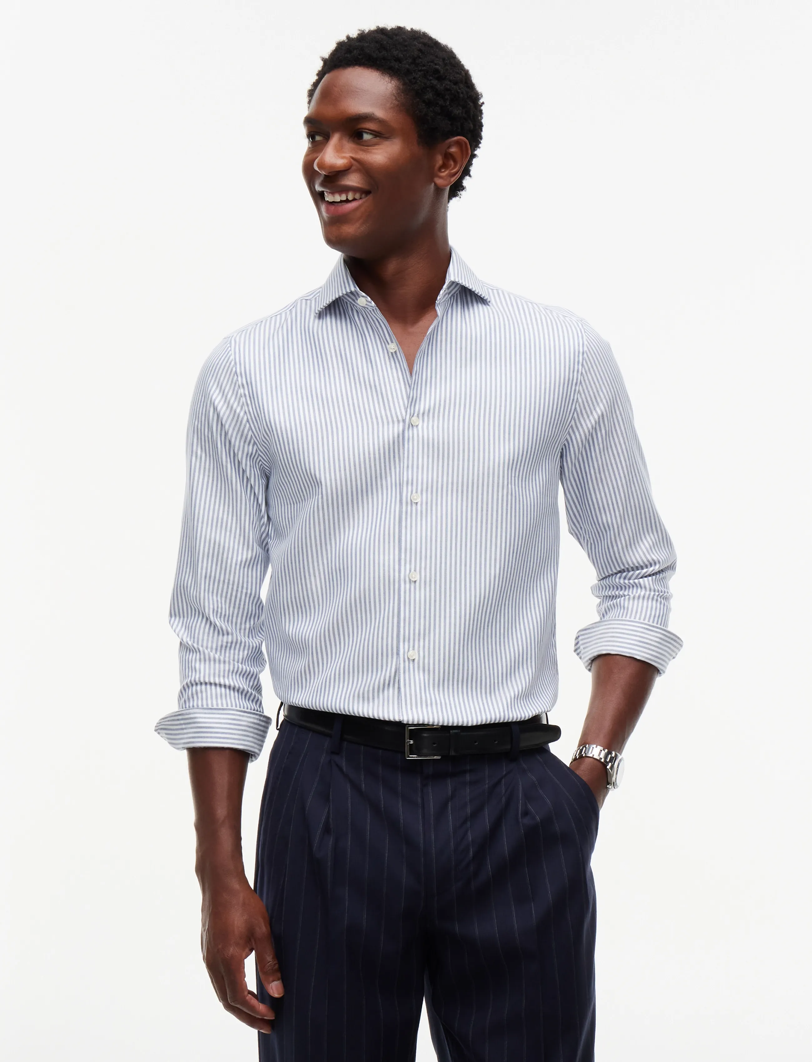 Tommy Hilfiger NY ROYAL OXFORD ITHACA SHIRT - Randiga skjortor - BRILLIANT NAVY   WHITE / navy