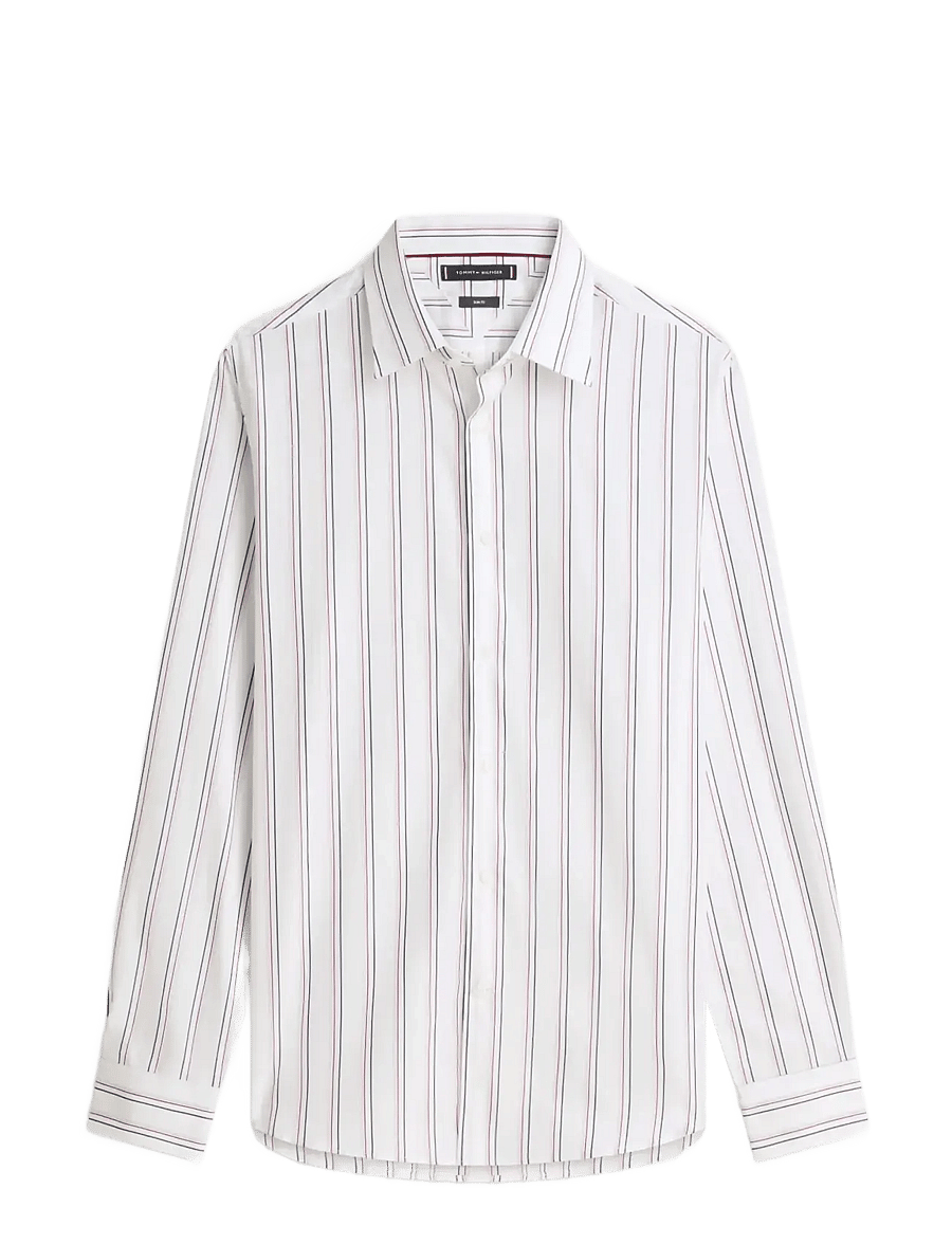 Tommy Hilfiger - DC SEASONAL STRIPE SHIRT - randiga skjortor - magma red multi - 1
