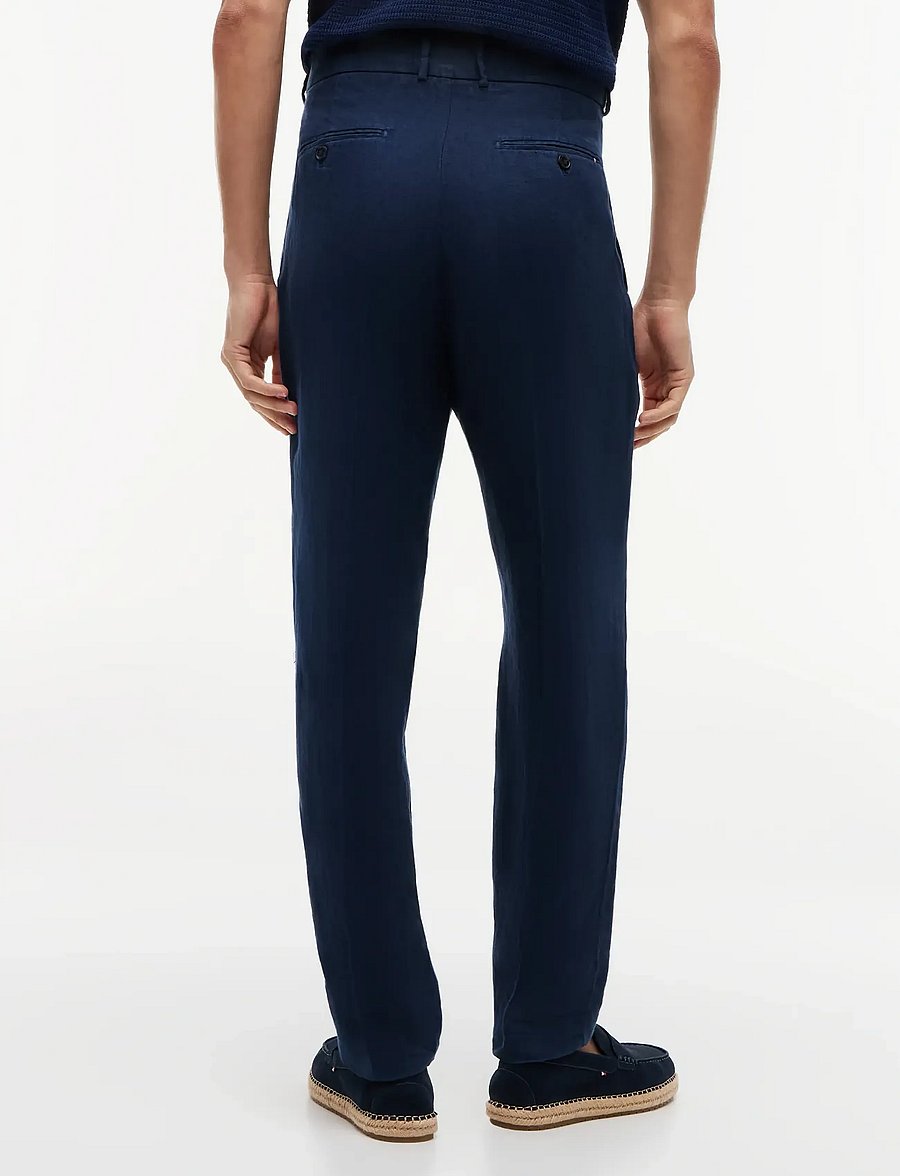 Tommy Hilfiger - DC GMD LINEN PANTS - linne kostymbyxor - navy iris - 2