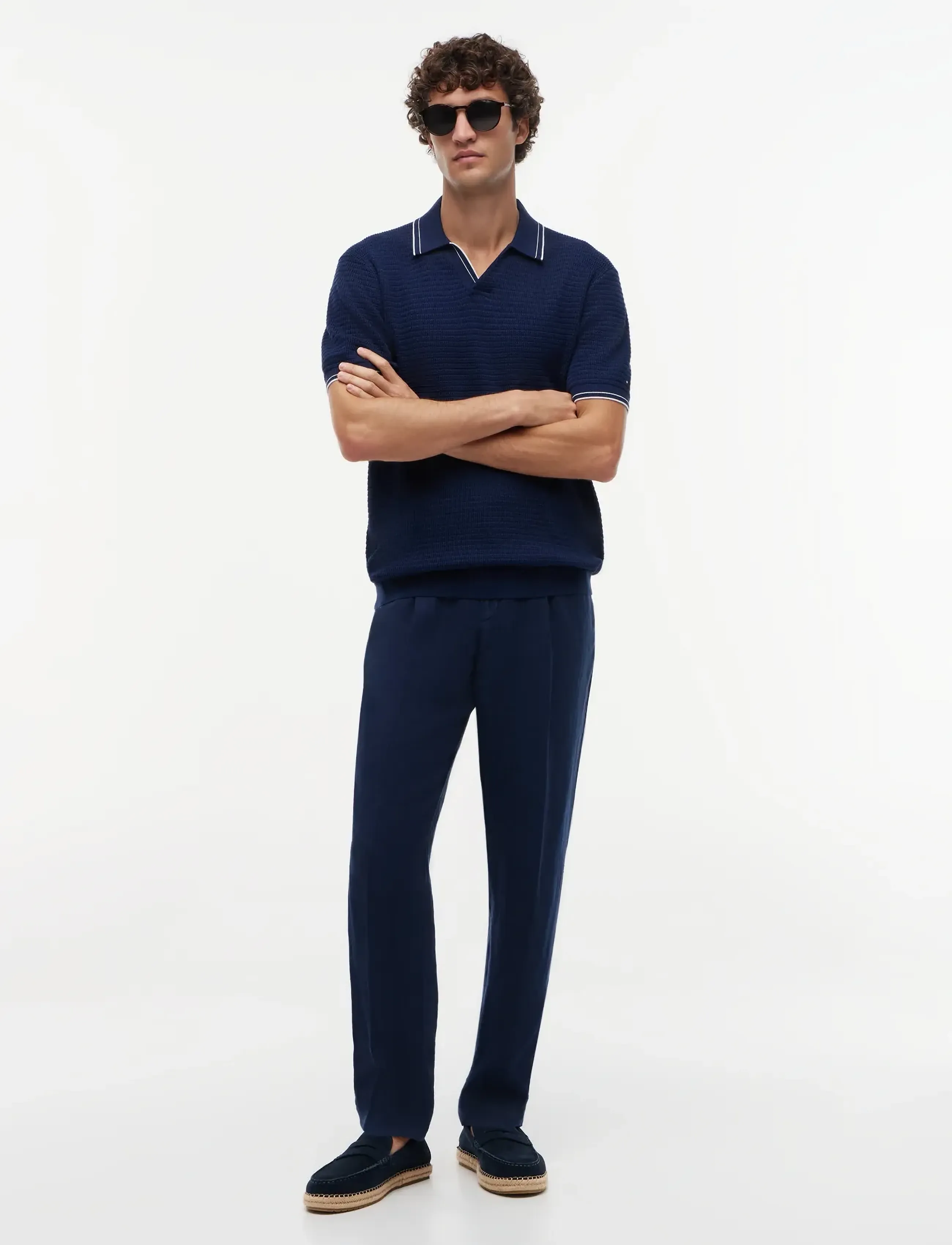 Tommy Hilfiger - DC GMD LINEN PANTS - hørbukser - navy iris - 3