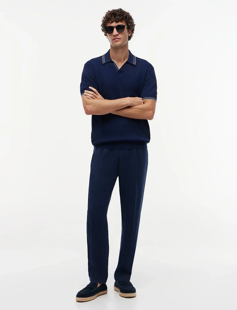 Tommy Hilfiger - DC GMD LINEN PANTS - linne kostymbyxor - navy iris - 3
