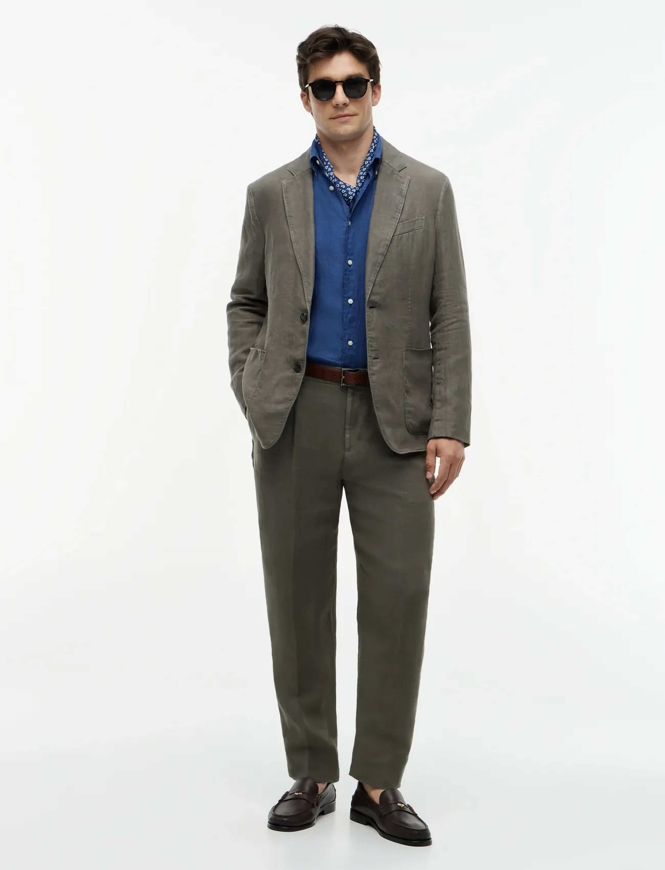 Tommy Hilfiger - DC GMD LINEN PANTS - linen suit trousers - platinum olive - 3