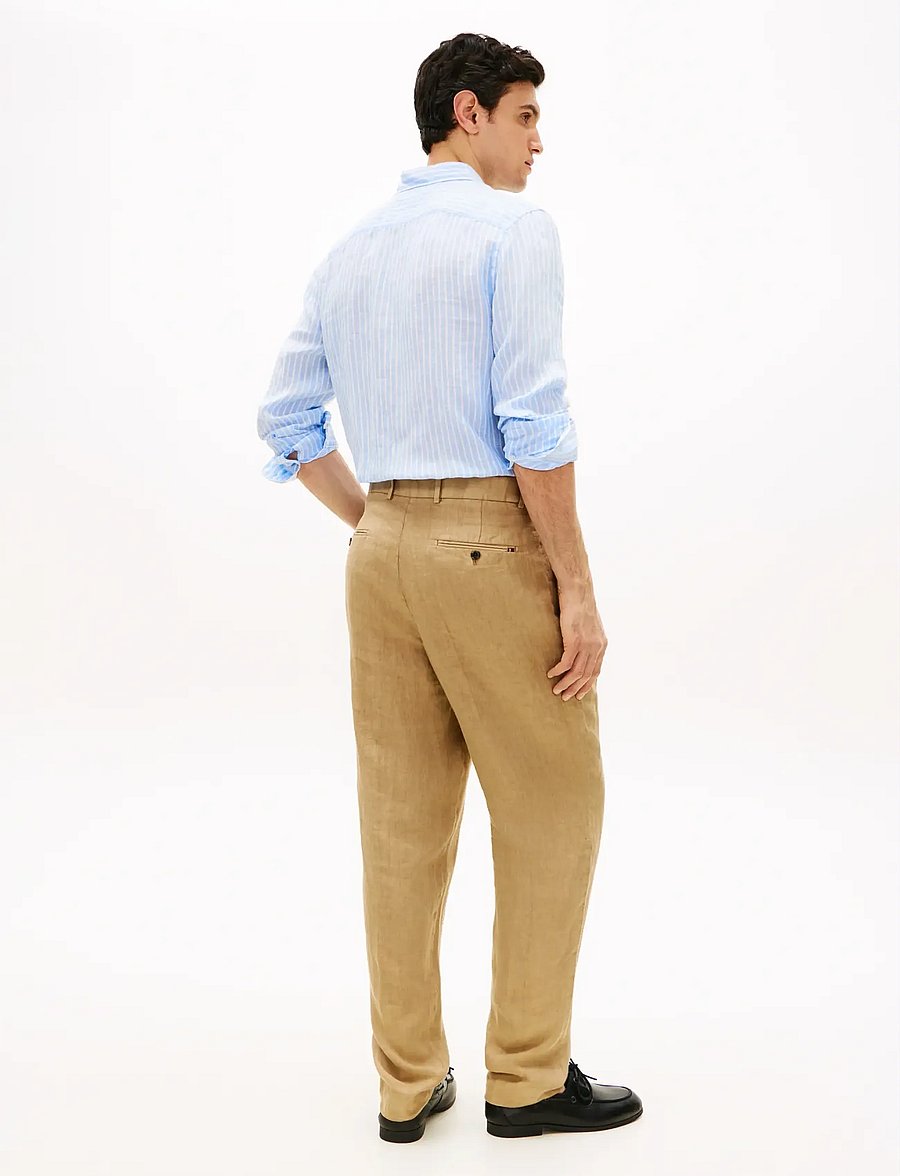 Tommy Hilfiger - DC GMD LINEN PANTS - leinenanzughosen - sandalwood - 2