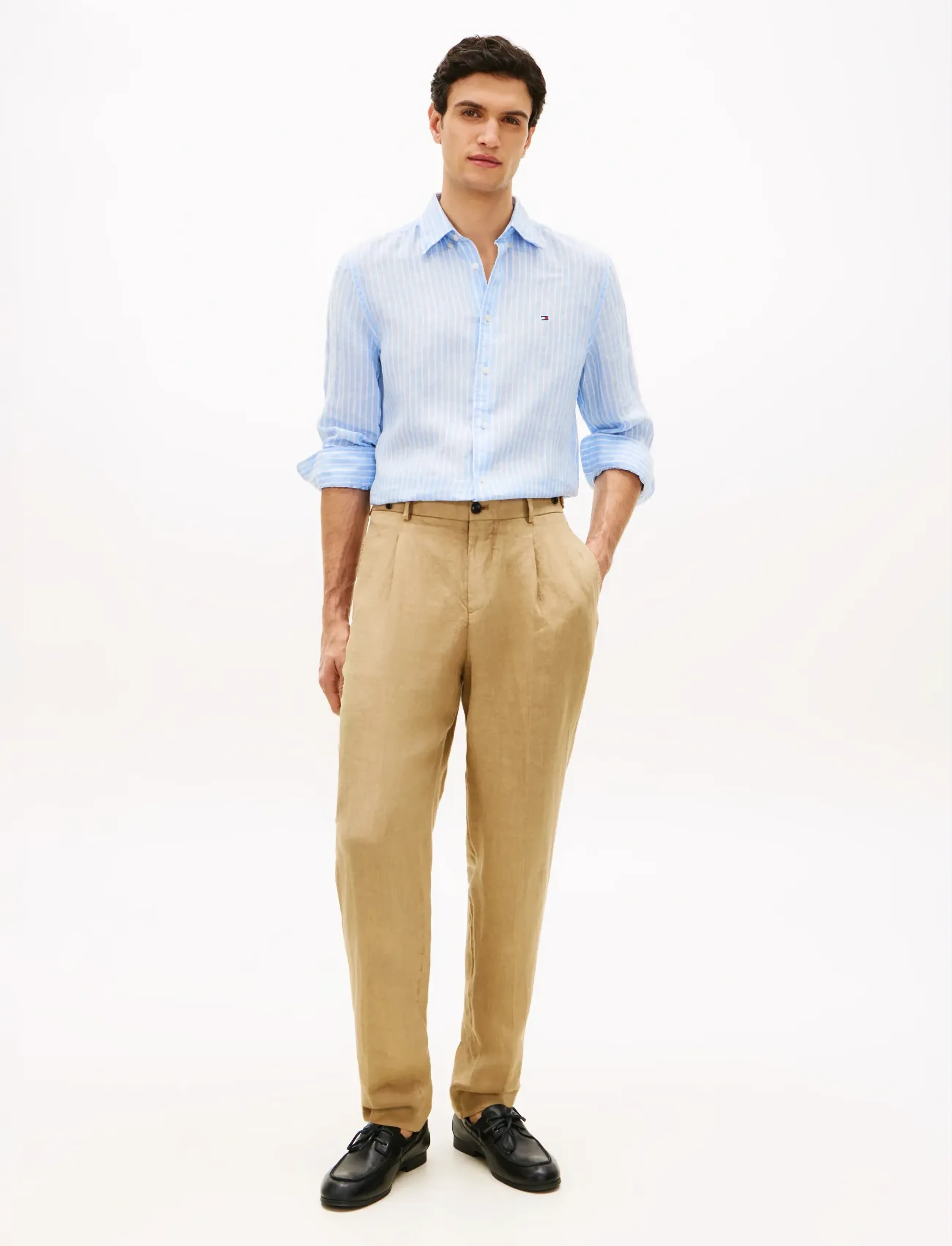 Tommy Hilfiger - DC GMD LINEN PANTS - leinenanzughosen - sandalwood - 3