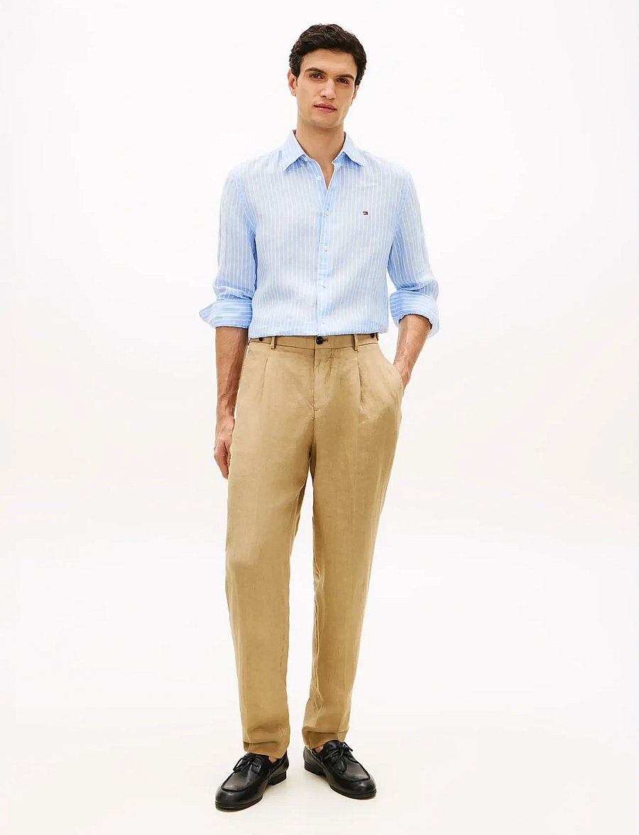 Tommy Hilfiger - DC GMD LINEN PANTS - leinenanzughosen - sandalwood - 3