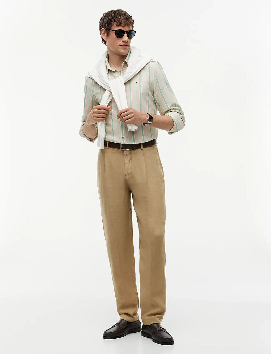 Tommy Hilfiger - DC GMD LINEN PANTS - leinenhosen - sandalwood - 3