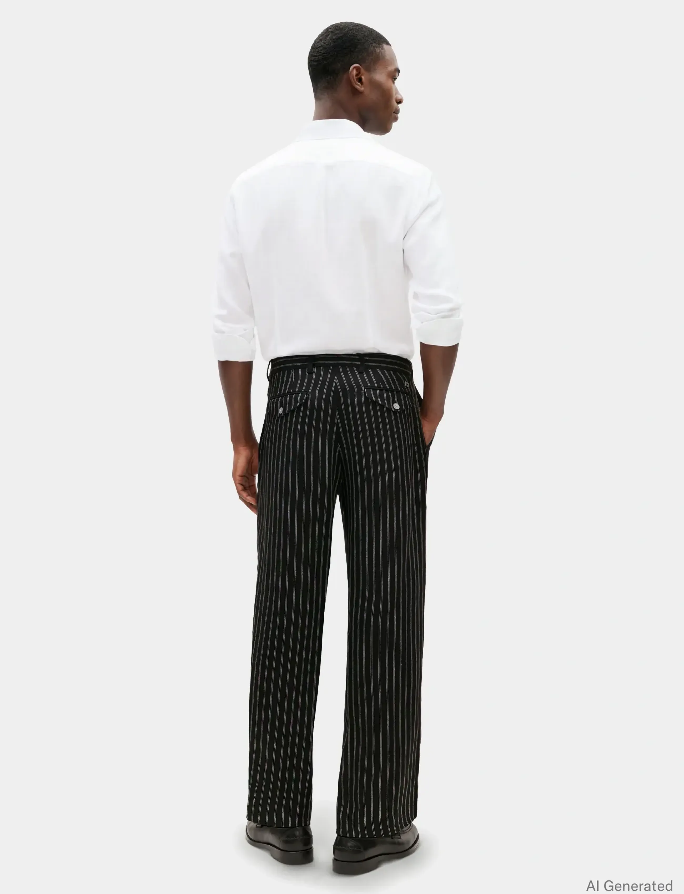 Tommy Hilfiger - DC STRIPE PANTS - pantalons en lin - black white - 2