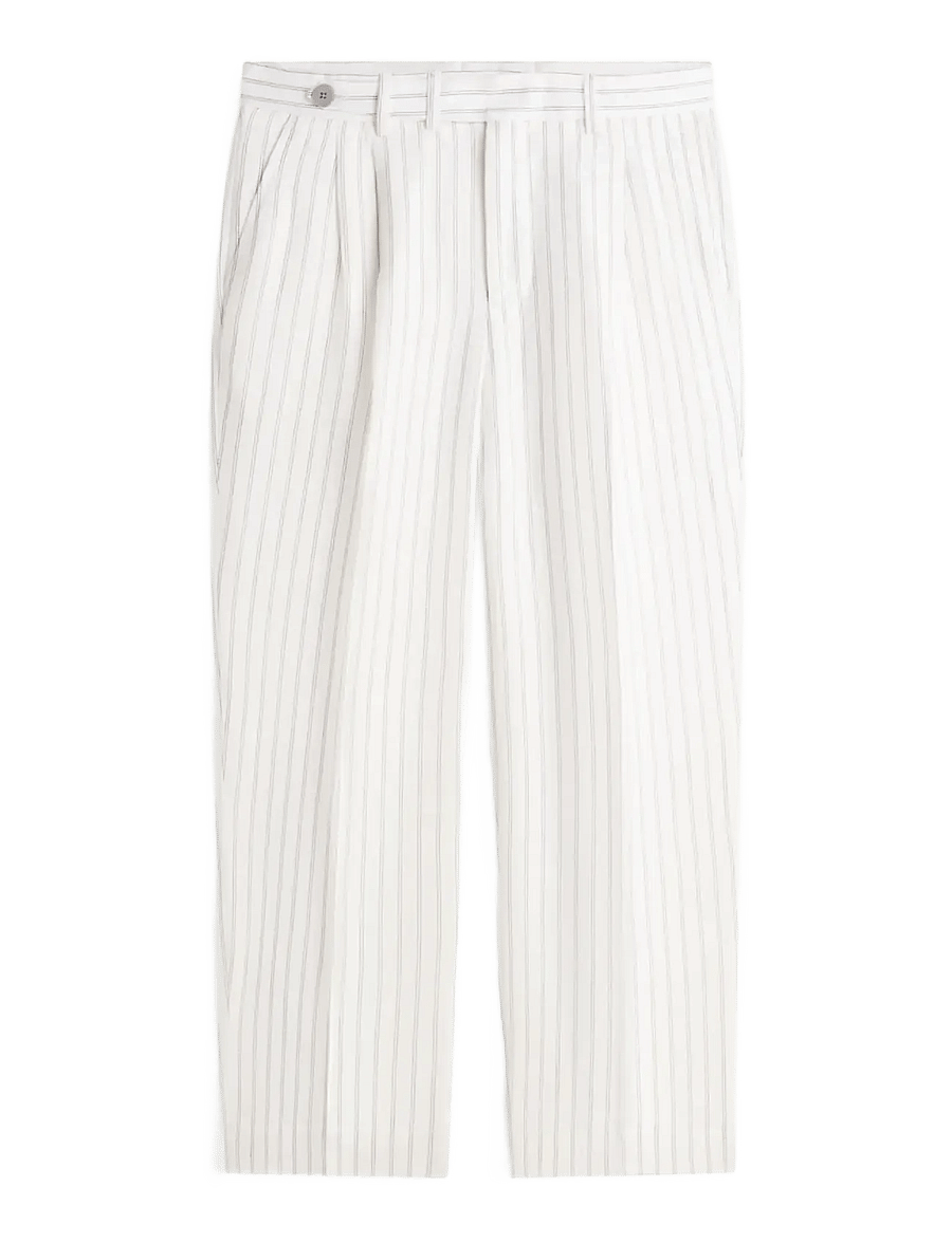 Tommy Hilfiger - DC STRIPE PANTS - linased ülikonnapüksid - white black - 1