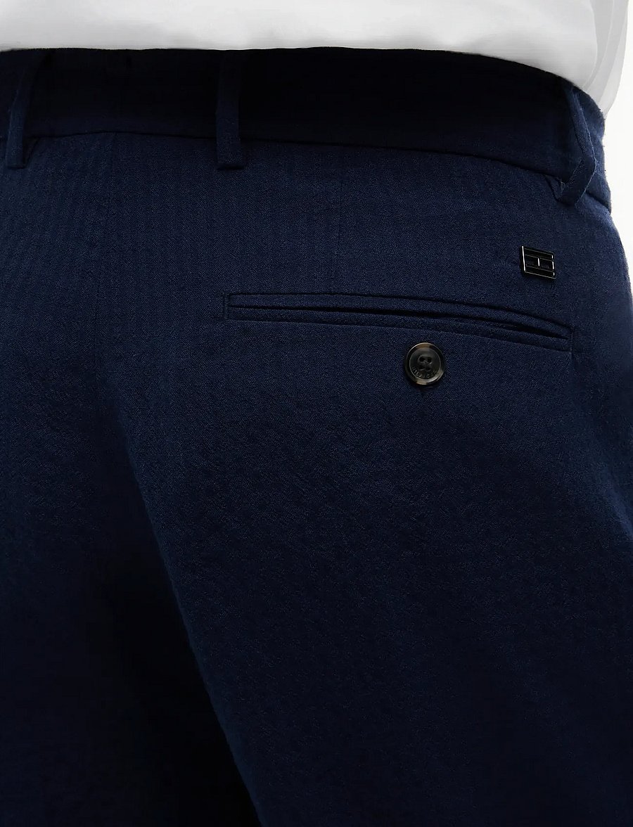 Tommy Hilfiger - DC SEERSUCKER PANTS - casual - navy iris - 4