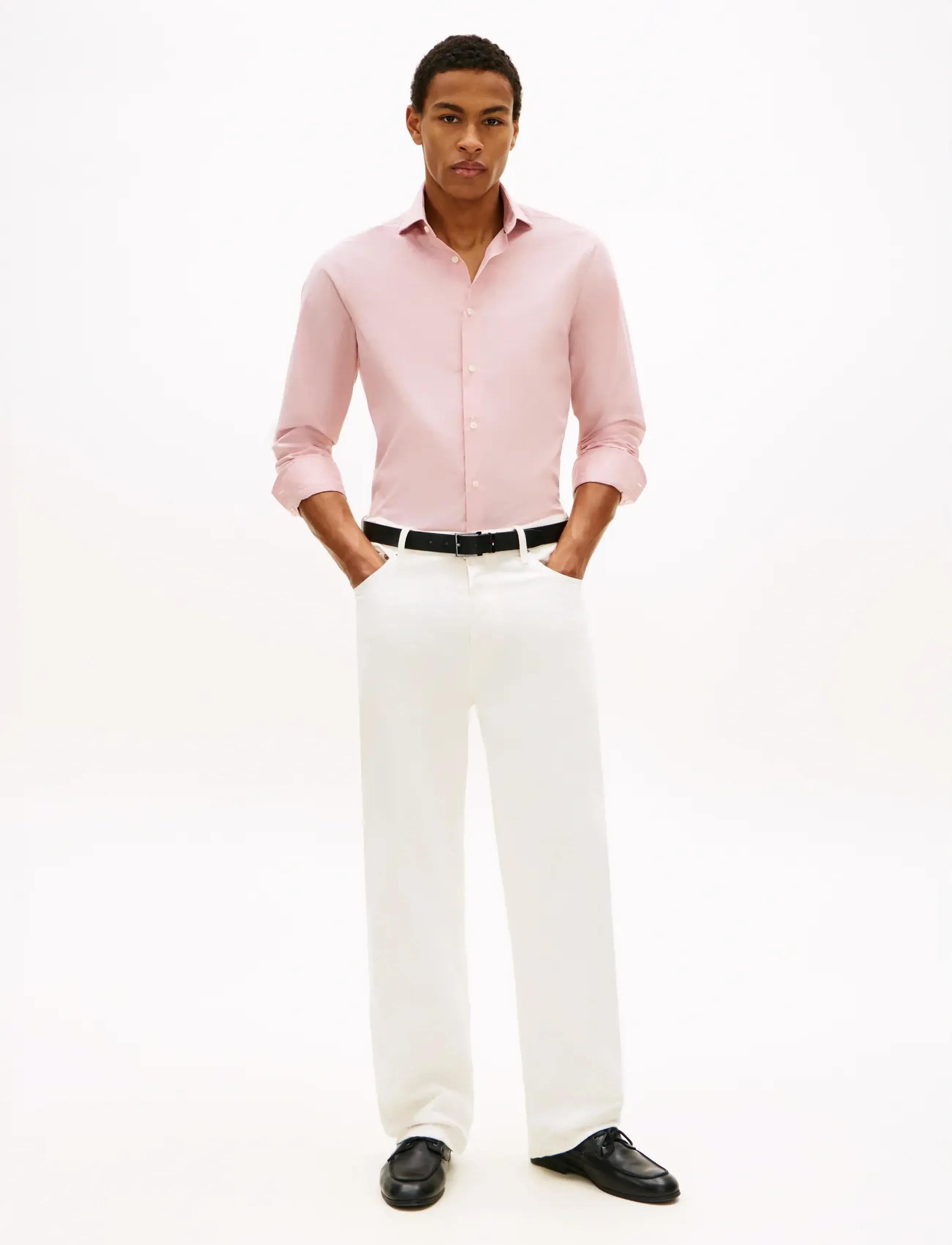 Tommy Hilfiger - DC FLEX COLLAR CO LI SOLID SHIRT - casual skjorter - dusky pink - 3