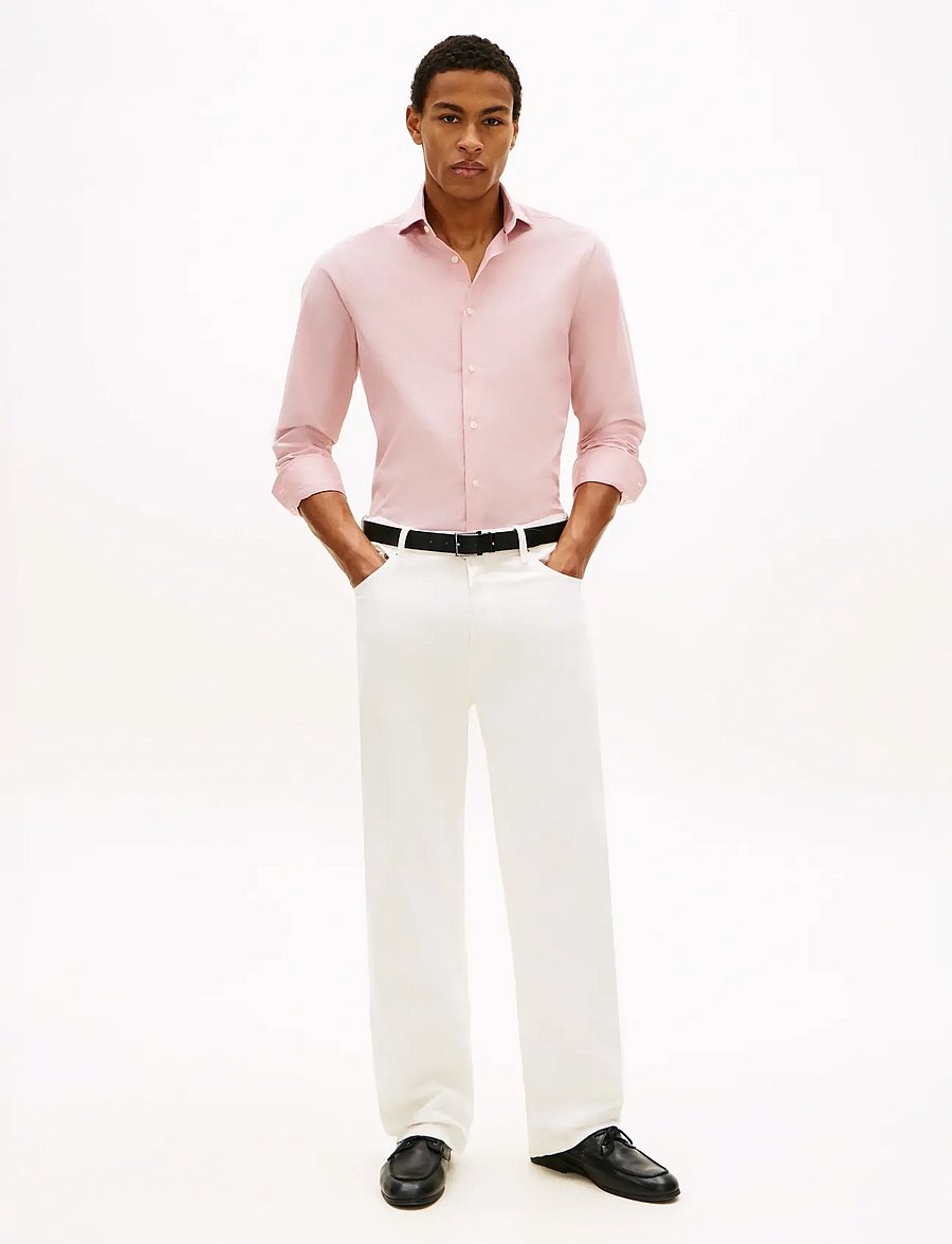 Tommy Hilfiger - DC FLEX COLLAR CO LI SOLID SHIRT - casual skjorter - dusky pink - 3