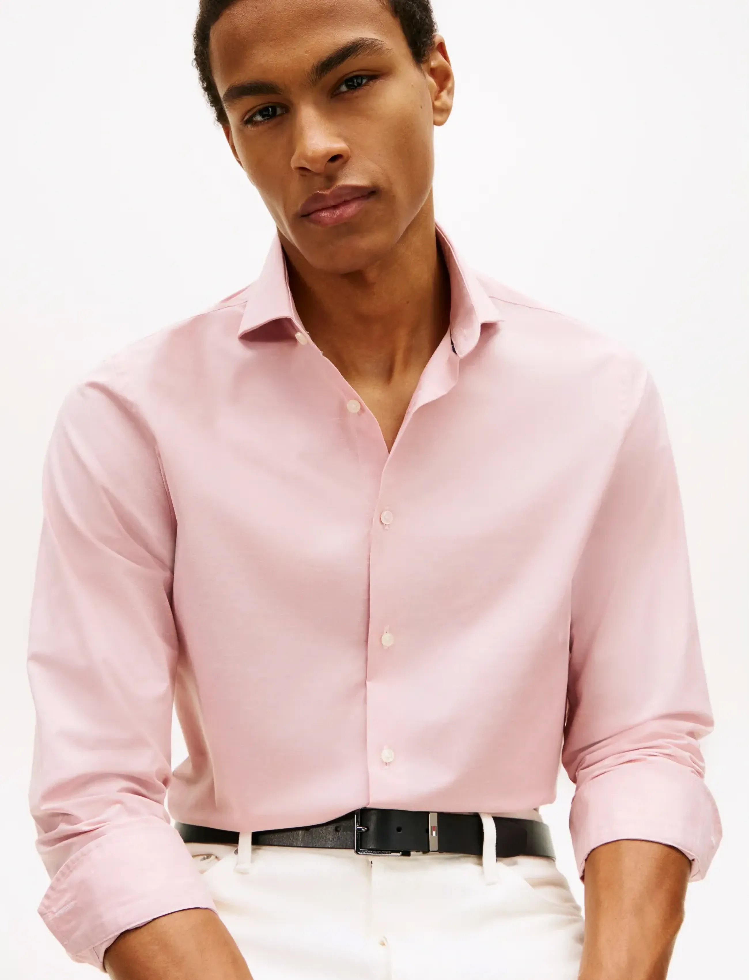 Tommy Hilfiger - DC FLEX COLLAR CO LI SOLID SHIRT - casual skjorter - dusky pink - 4