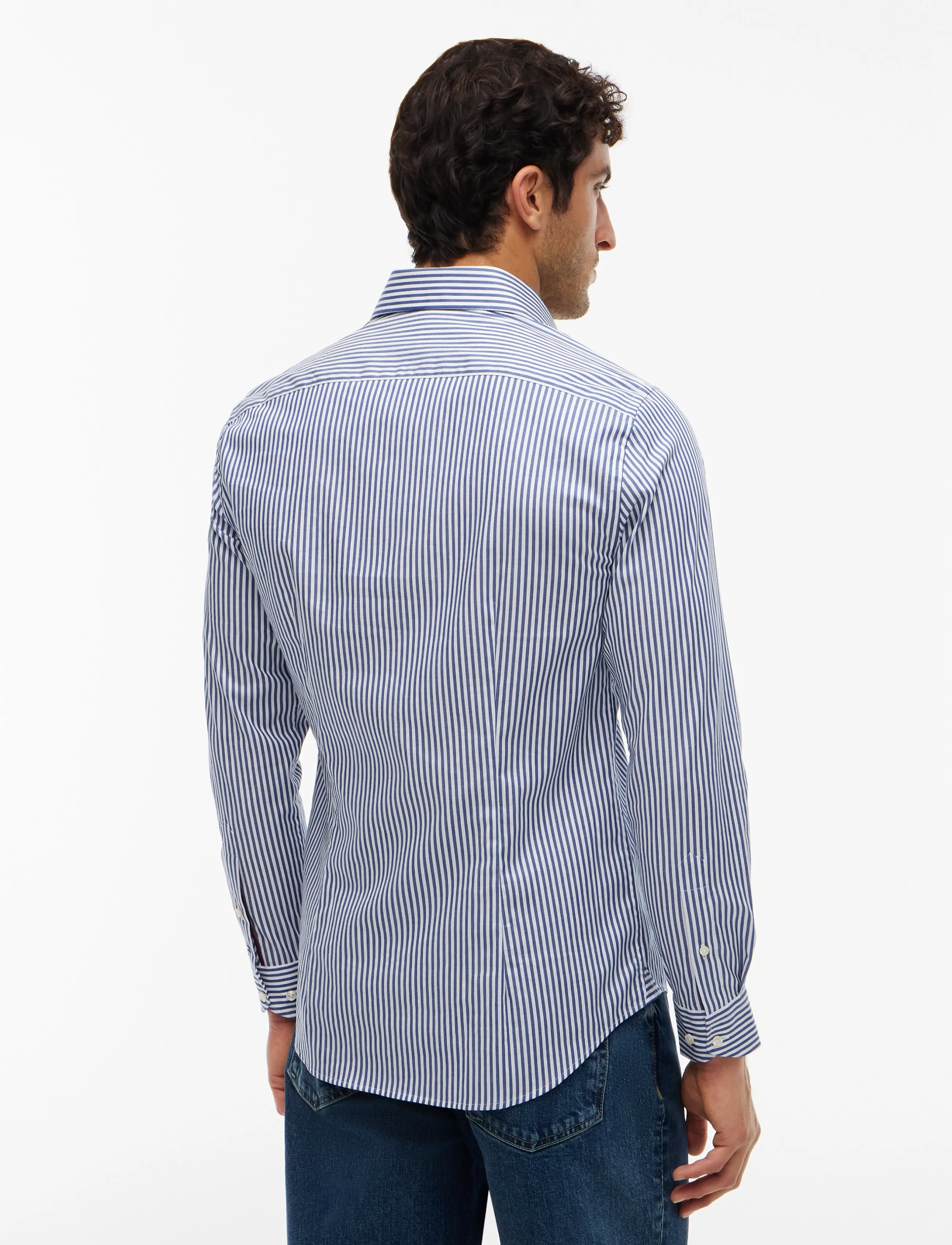 Tommy Hilfiger - NY FLEX COLLAR CLSSC STRP SHIRT - randiga skjortor - brilliant navy   white - 2