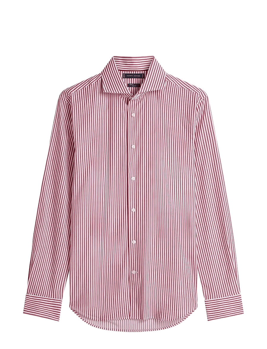 Tommy Hilfiger - NY FLEX COLLAR CLSSC STRP SHIRT - randiga skjortor - magma red - 1