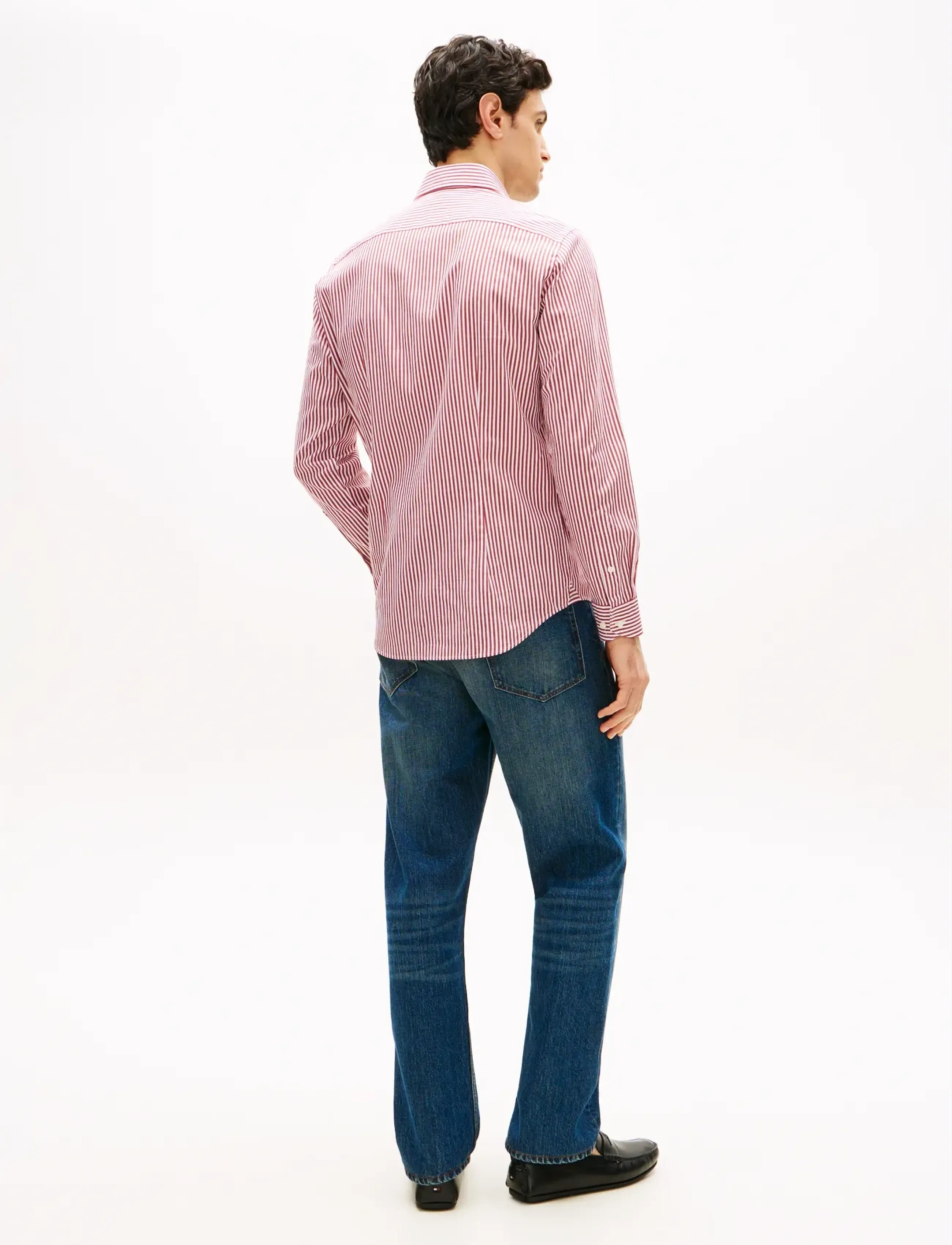 Tommy Hilfiger - DC FLEX COLLAR CLSSC STRP SHIRT - randiga skjortor - magma red - 2