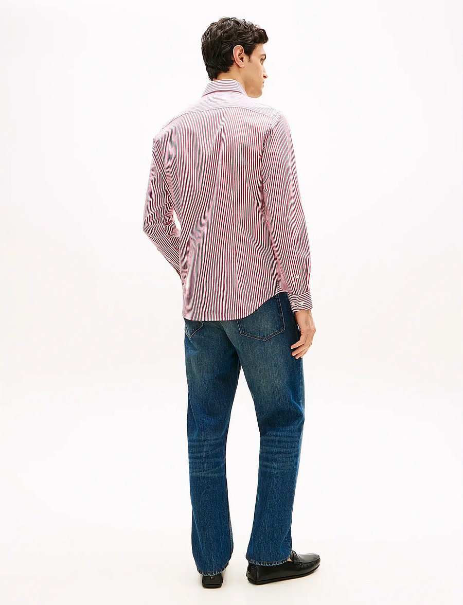 Tommy Hilfiger - NY FLEX COLLAR CLSSC STRP SHIRT - stribede skjorter - magma red - 2
