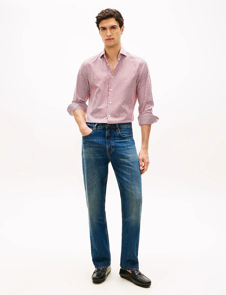 Tommy Hilfiger - NY FLEX COLLAR CLSSC STRP SHIRT - stribede skjorter - magma red - 3