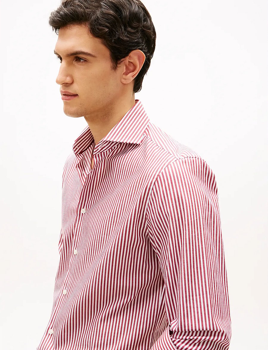 Tommy Hilfiger - NY FLEX COLLAR CLSSC STRP SHIRT - stribede skjorter - magma red - 4