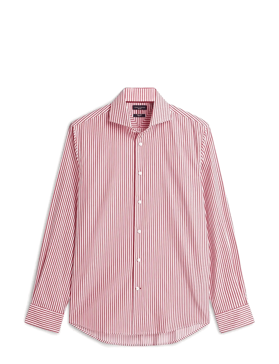 Tommy Hilfiger - NY FLEX COLLAR CLSSC STRP SHIRT - gestreifte hemden - medium red white - 1