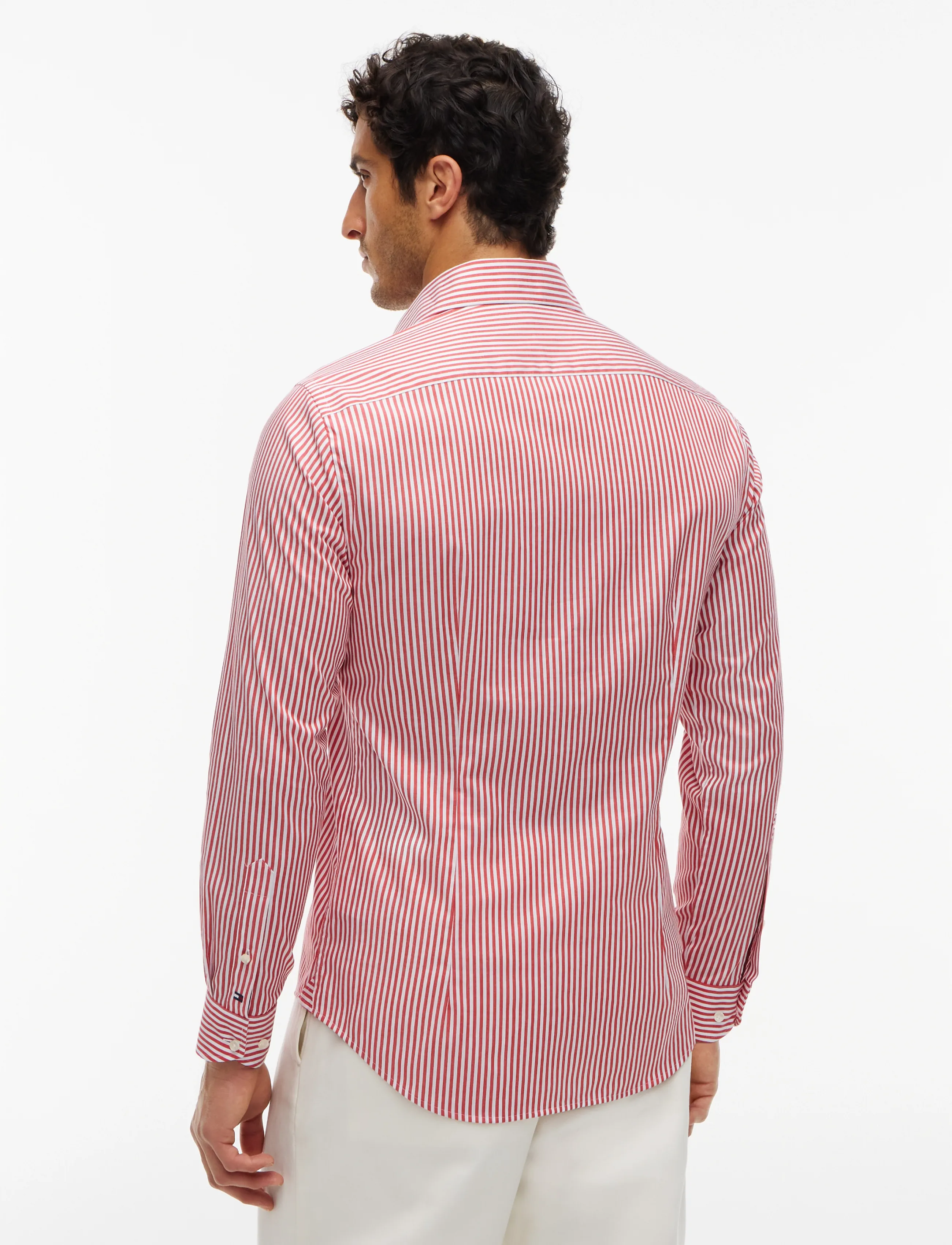 Tommy Hilfiger - NY FLEX COLLAR CLSSC STRP SHIRT - gestreifte hemden - medium red white - 2