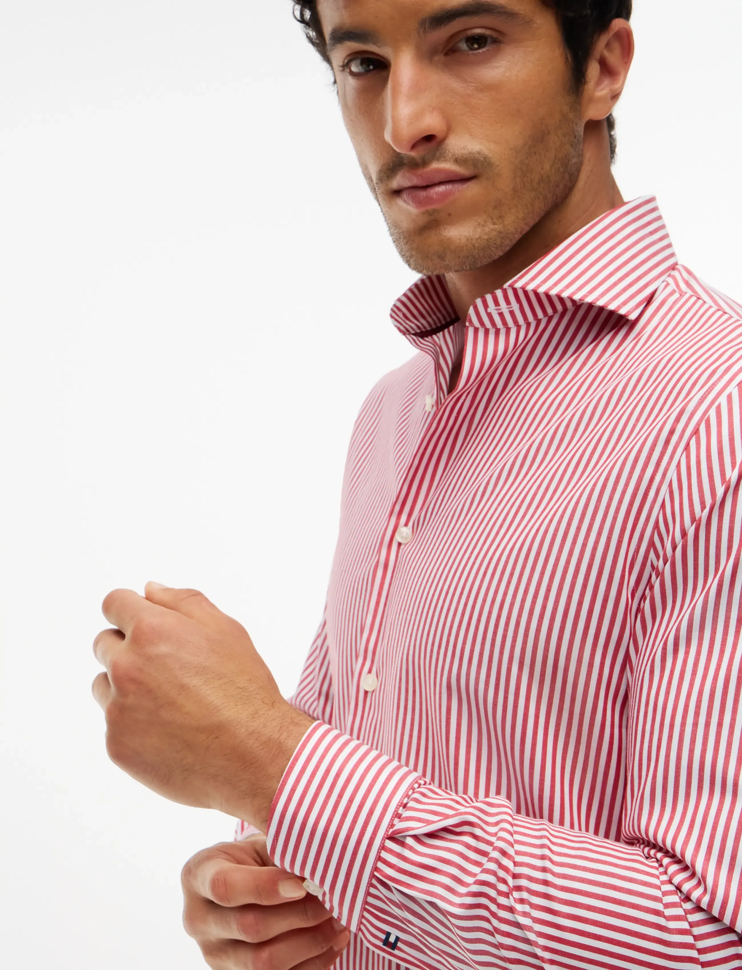 Tommy Hilfiger - NY FLEX COLLAR CLSSC STRP SHIRT - gestreifte hemden - medium red white - 3