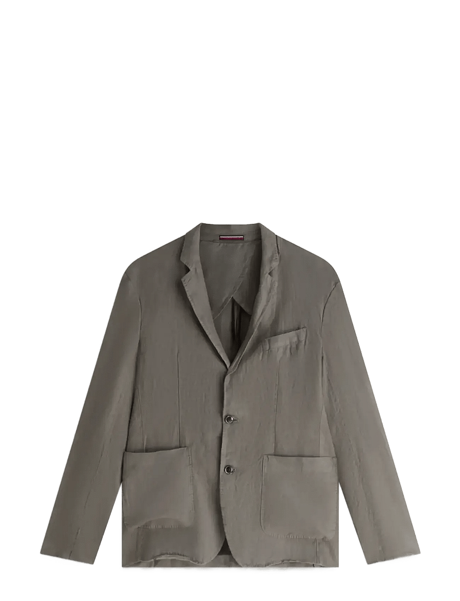 Tommy Hilfiger - DC GMD LINEN BLAZER - single breasted blazers - platinum olive - 1