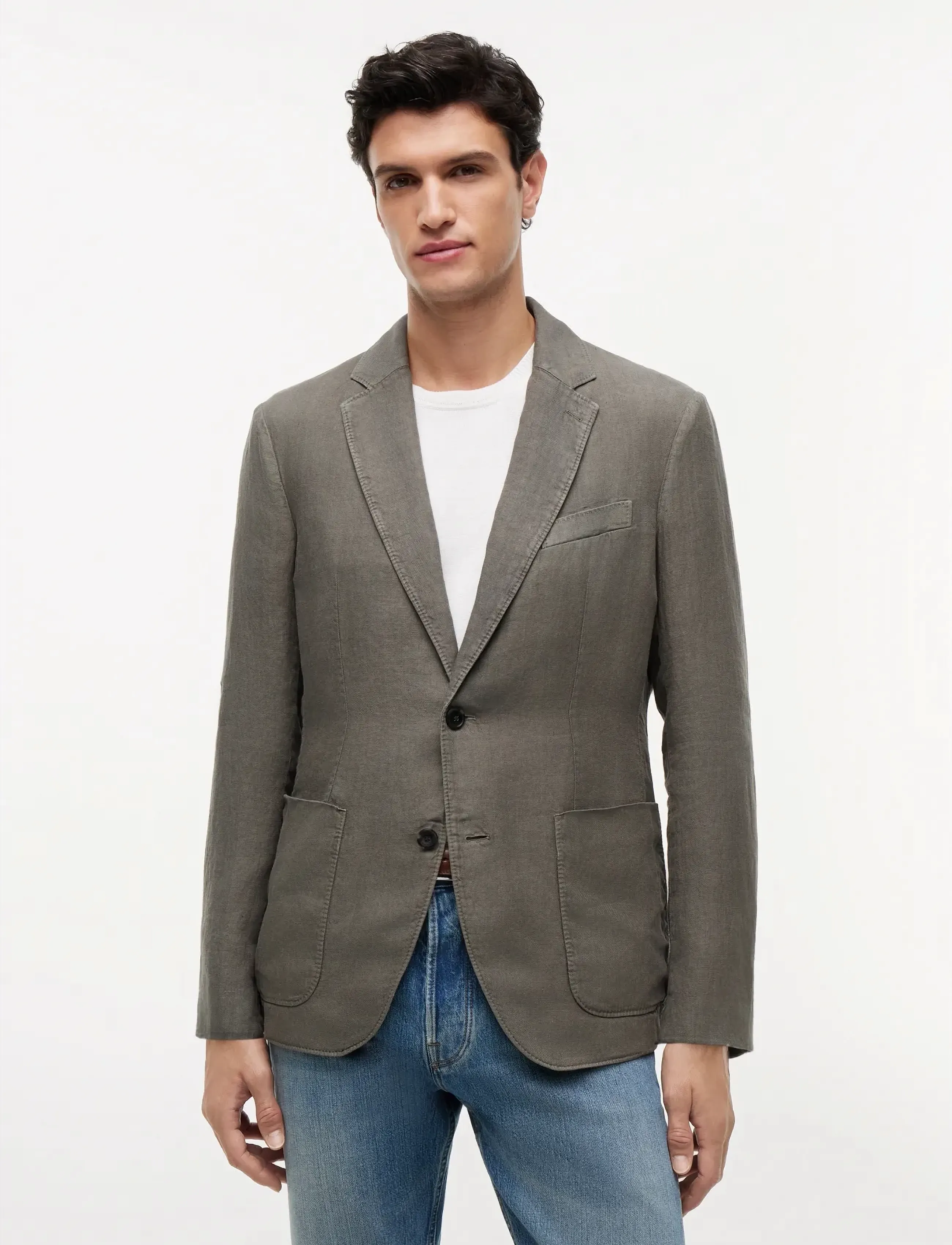 Tommy Hilfiger - DC GMD LINEN BLAZER - platinum olive - 0