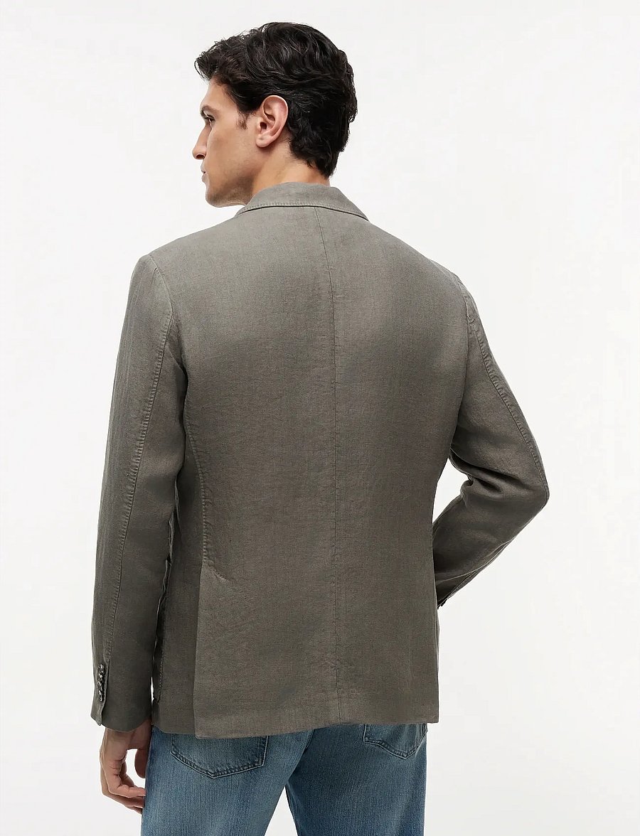 Tommy Hilfiger - DC GMD LINEN BLAZER - single breasted blazers - platinum olive - 2