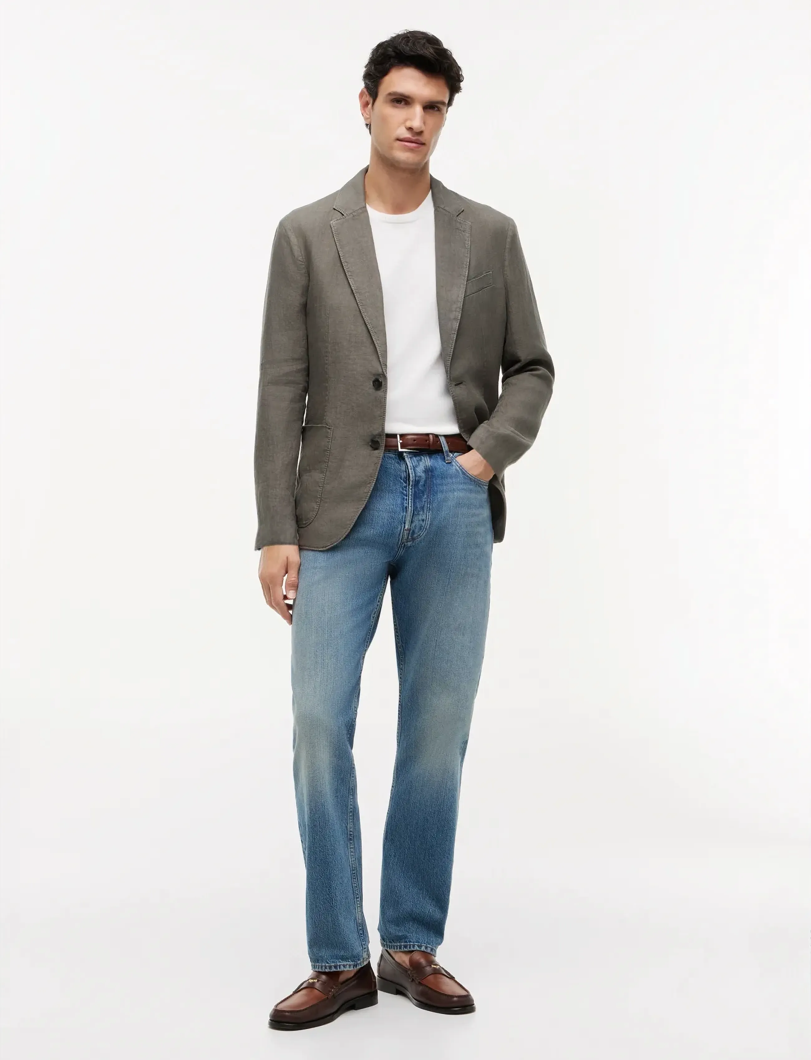 Tommy Hilfiger - DC GMD LINEN BLAZER - platinum olive - 4