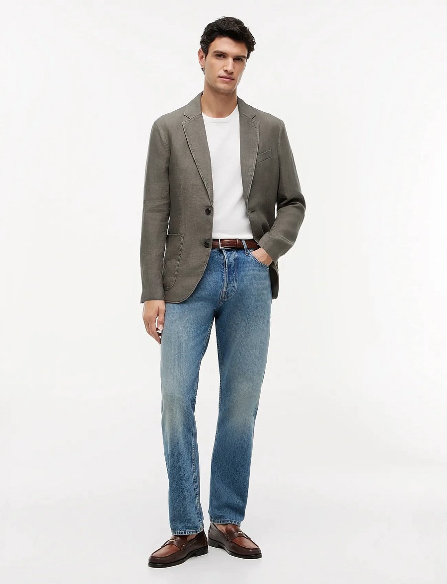 Tommy Hilfiger - DC GMD LINEN BLAZER - single breasted blazers - platinum olive - 4
