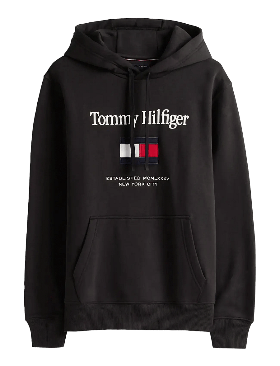 Tommy Hilfiger - TOMMY EMBRO FLAG HOODIE - kapuzenpullover - black - 1