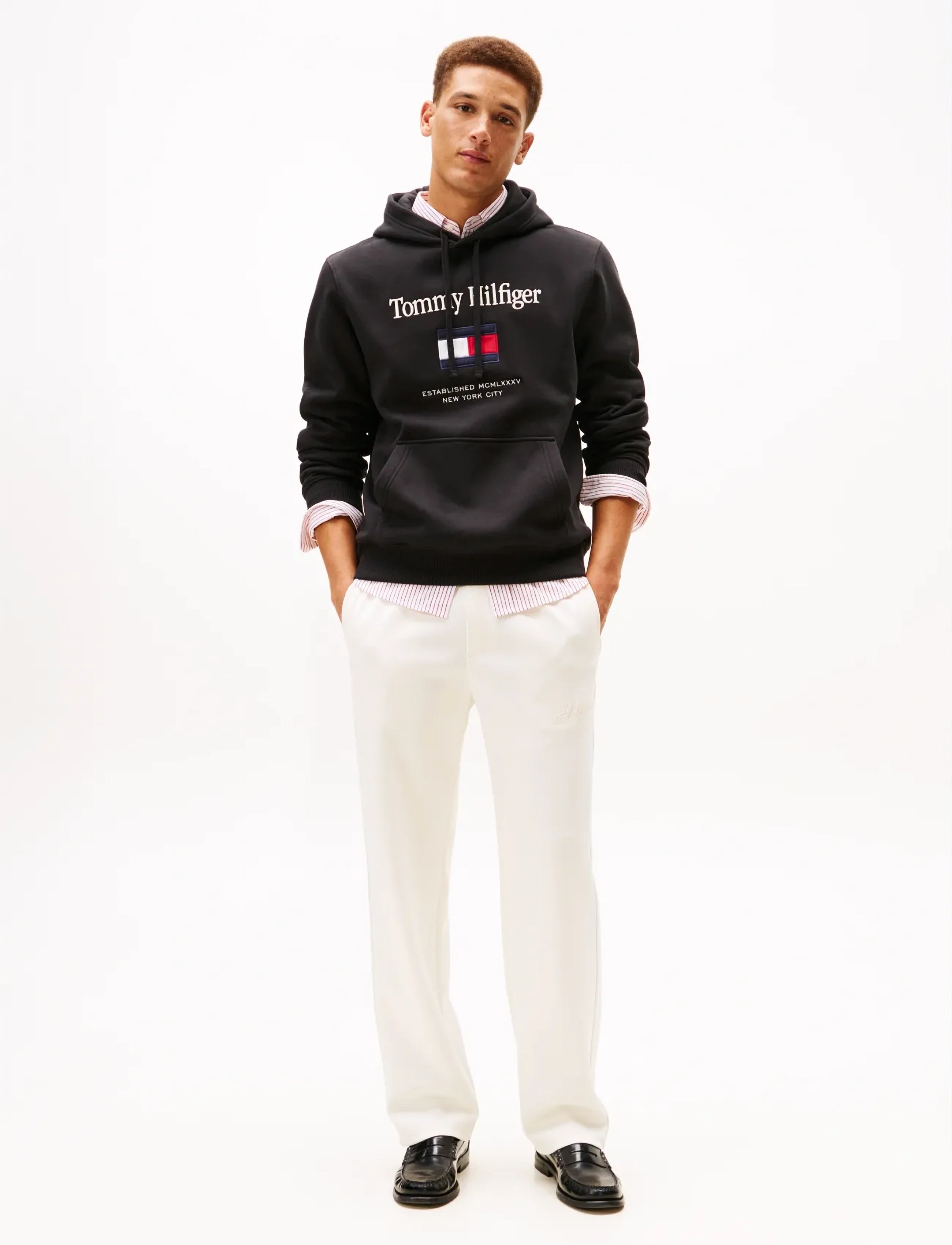 Tommy Hilfiger - TOMMY EMBRO FLAG HOODIE - hættetrøjer - black - 2