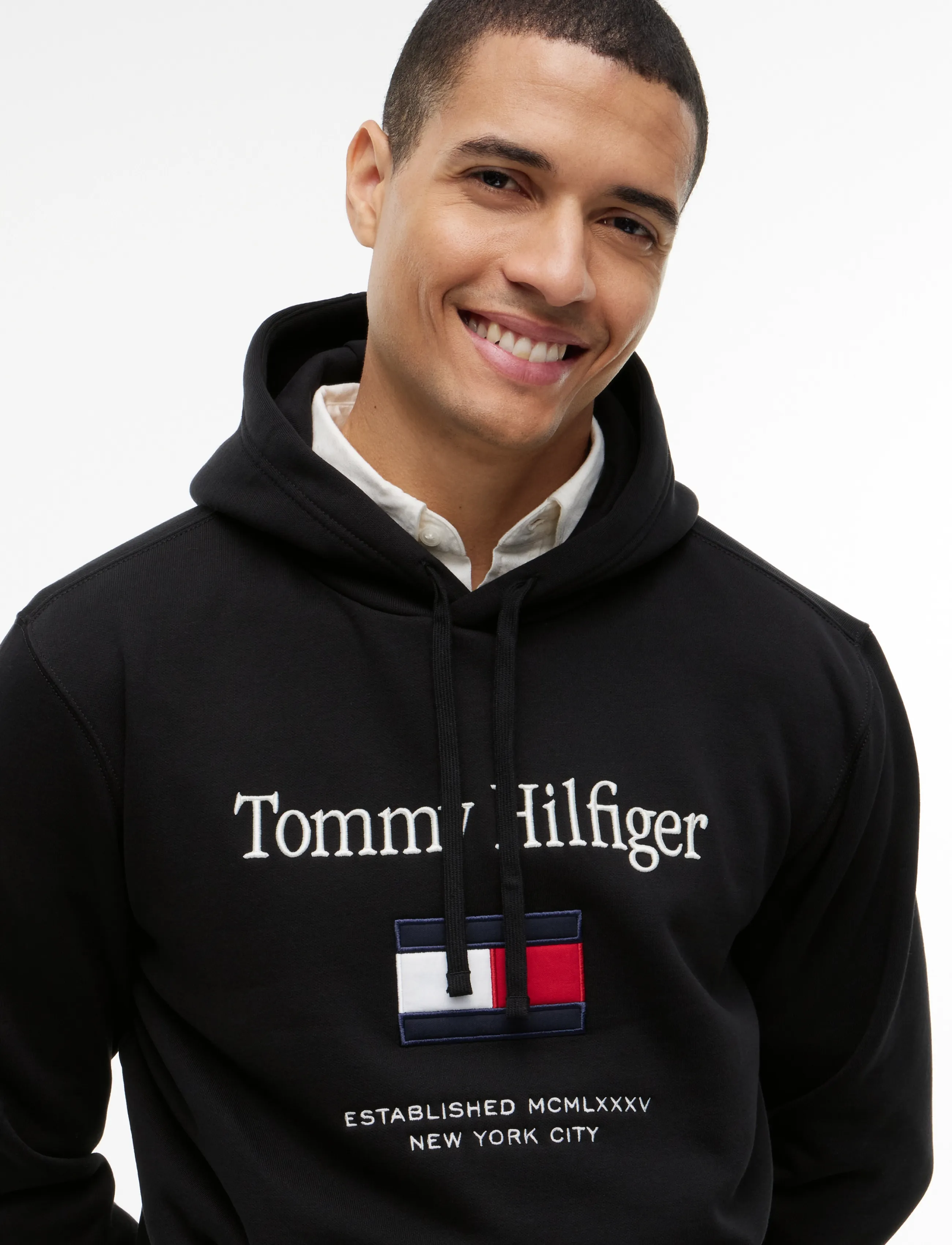Tommy Hilfiger - TOMMY EMBRO FLAG HOODIE - hættetrøjer - black - 4