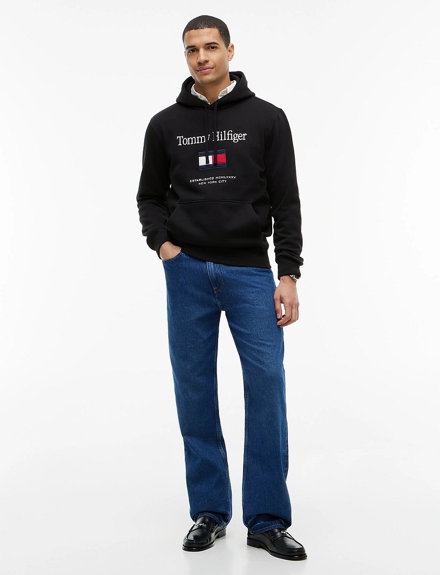 Tommy Hilfiger - TOMMY EMBRO FLAG HOODIE - kapuzenpullover - black - 5