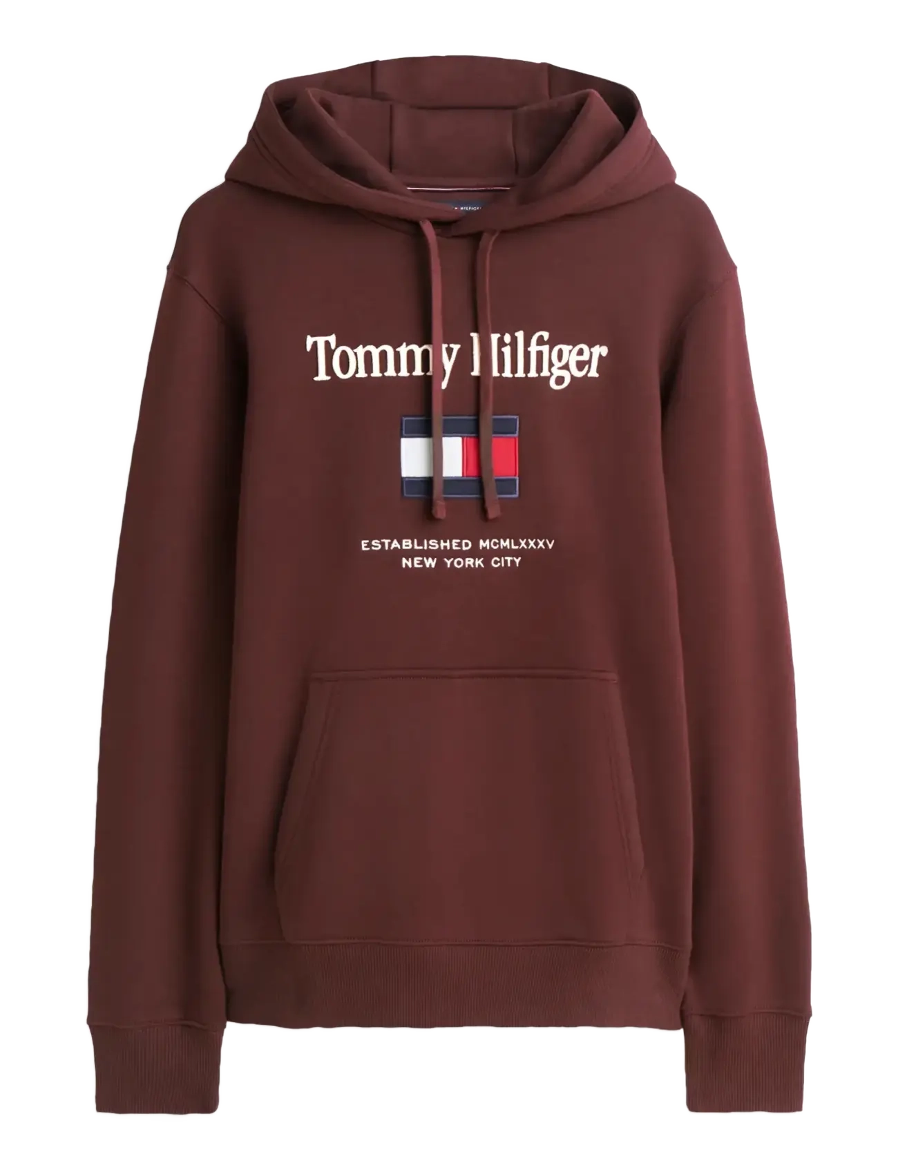 Tommy Hilfiger TOMMY EMBRO FLAG HOODIE - Nieuwe Mode - CHOCOLATE / brown
