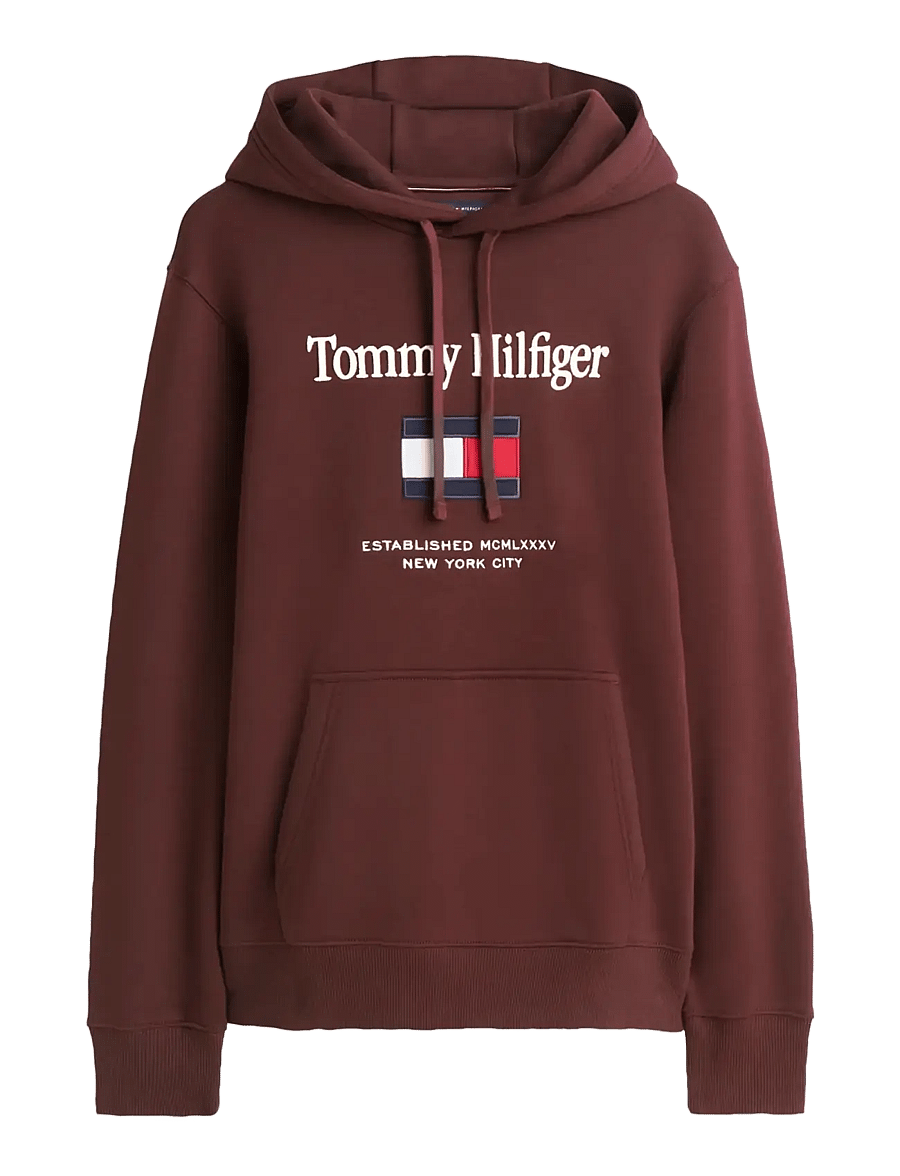 Tommy Hilfiger - TOMMY EMBRO FLAG HOODIE - kapuutsiga pusad - chocolate - 1