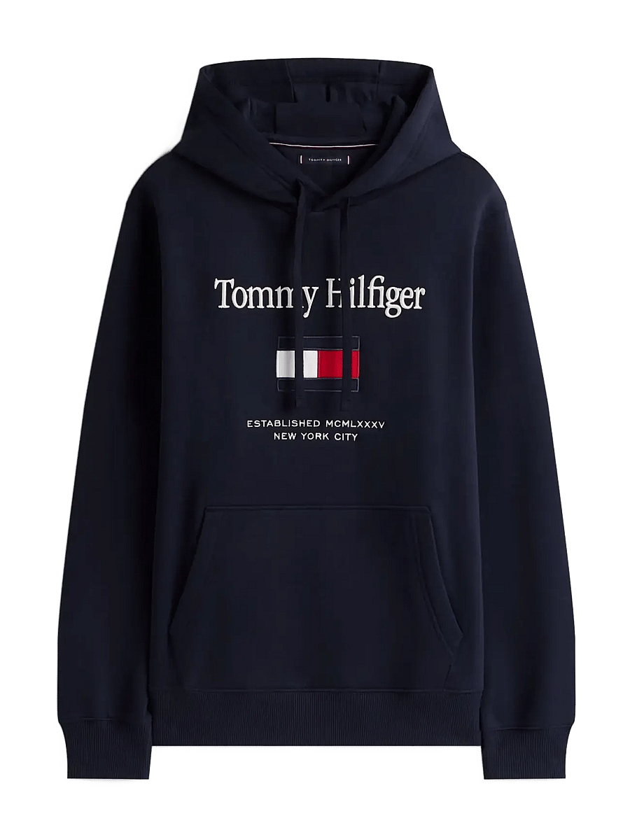 Tommy Hilfiger - TOMMY EMBRO FLAG HOODIE - kapuzenpullover - navy blue - 1