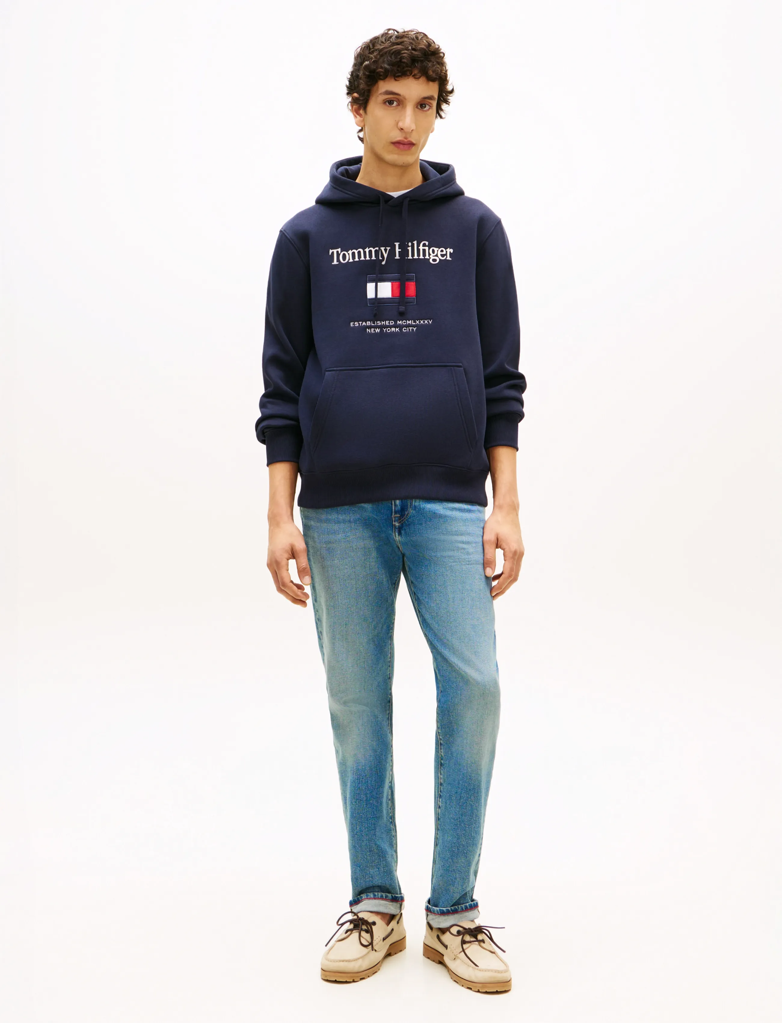 Tommy Hilfiger - TOMMY EMBRO FLAG HOODIE - kapuzenpullover - navy blue - 3