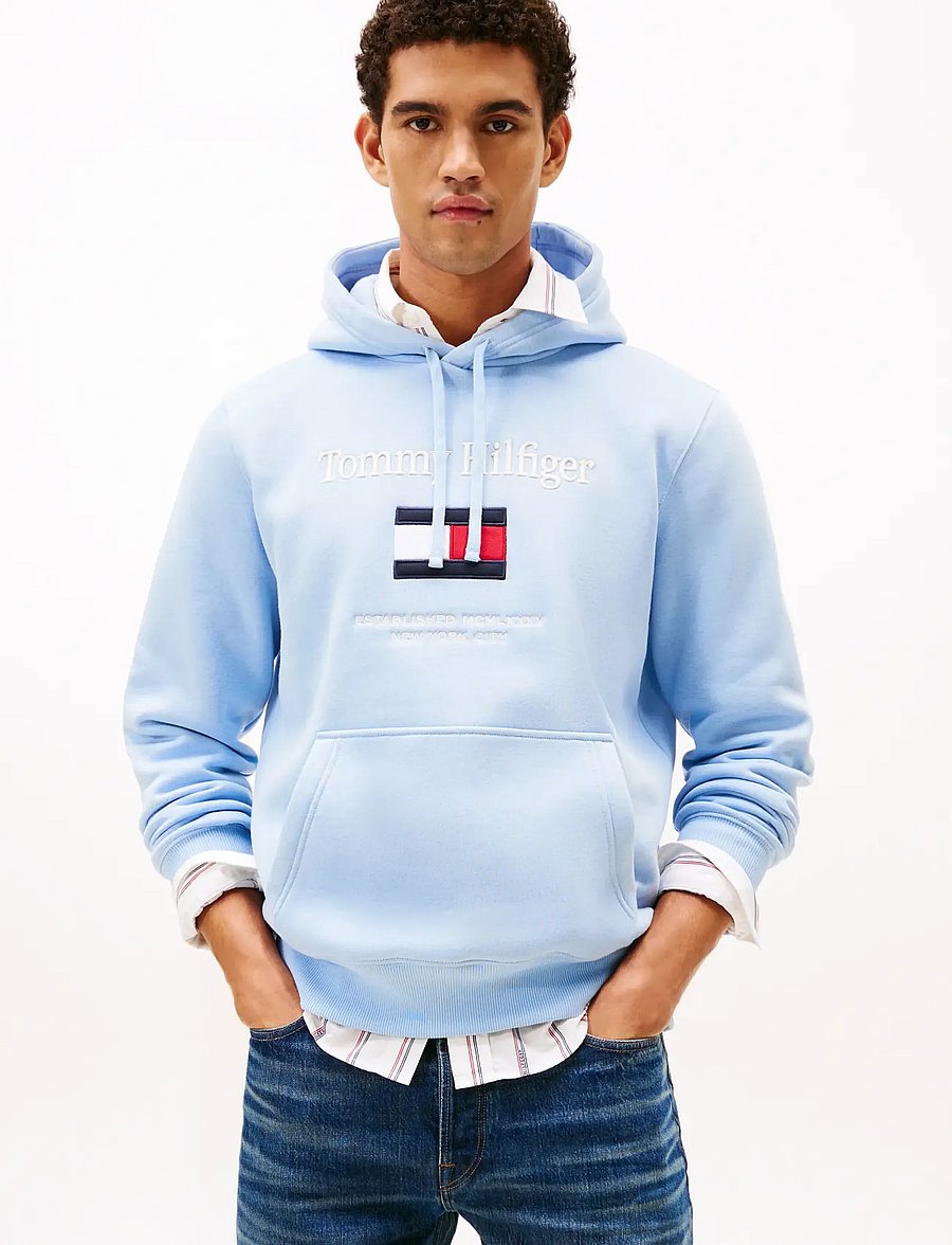 Tommy Hilfiger - TOMMY EMBRO FLAG HOODIE - kapuutsiga pusad - well water - 0